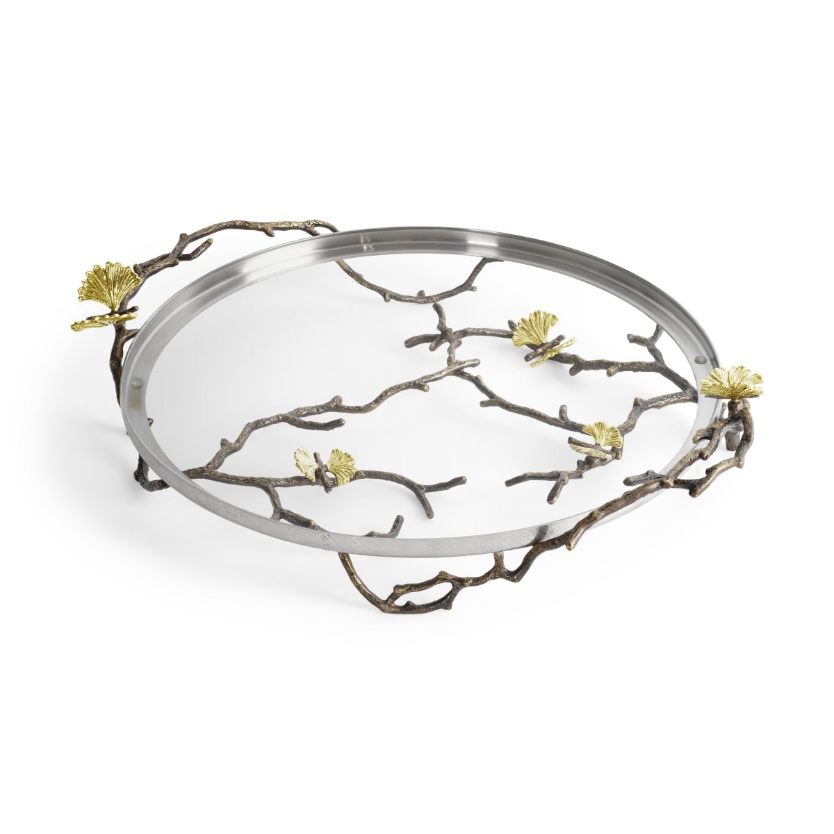 Butterfly Ginkgo Glass Serving Platter - Elegant Appetizer Tray for Parties, Weddings & Home Decor