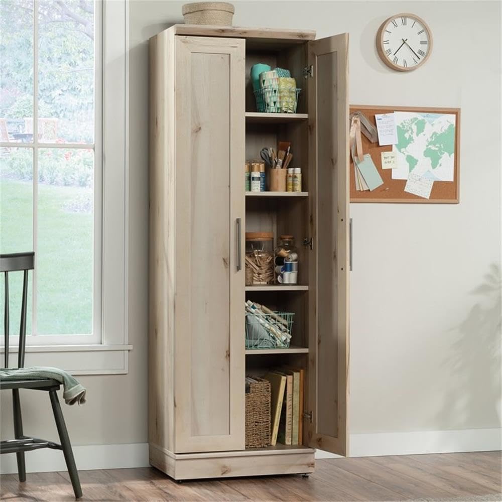 Sauder HomePlus Two Door Storage Cabinet - Pantry Organizer with Pacific Maple Finish for Kitchen, Dining Room, or Garage Storage