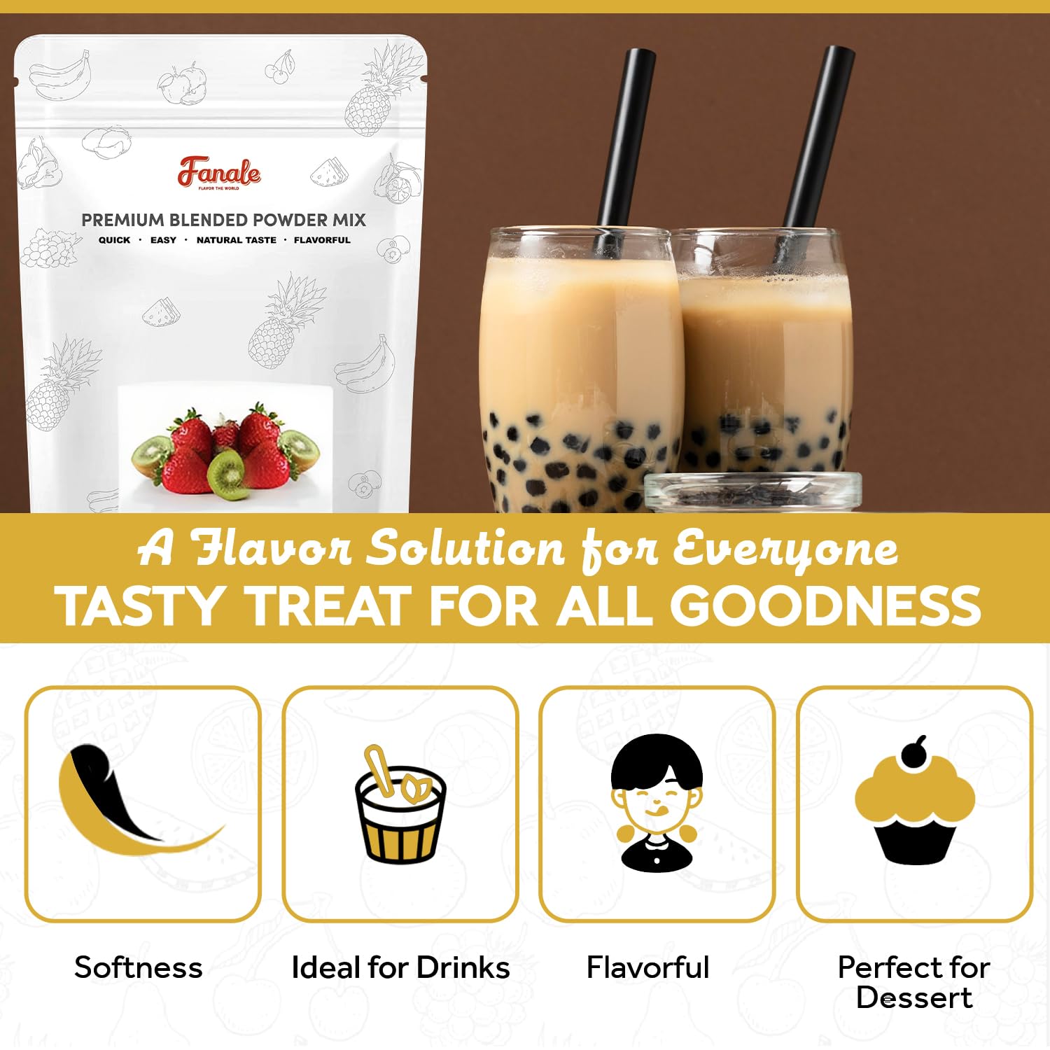 Premium Lavender Bubble Tea Powder for Boba & Milk Tea | 2.2lb Bulk Instant Flavoring Powder for Baking, Smoothies, Desserts & Drinks | Vegan & Gluten-Free Boba Tea Mix | Perfect for Home Cafes, Tea Shops & DIY Drinks