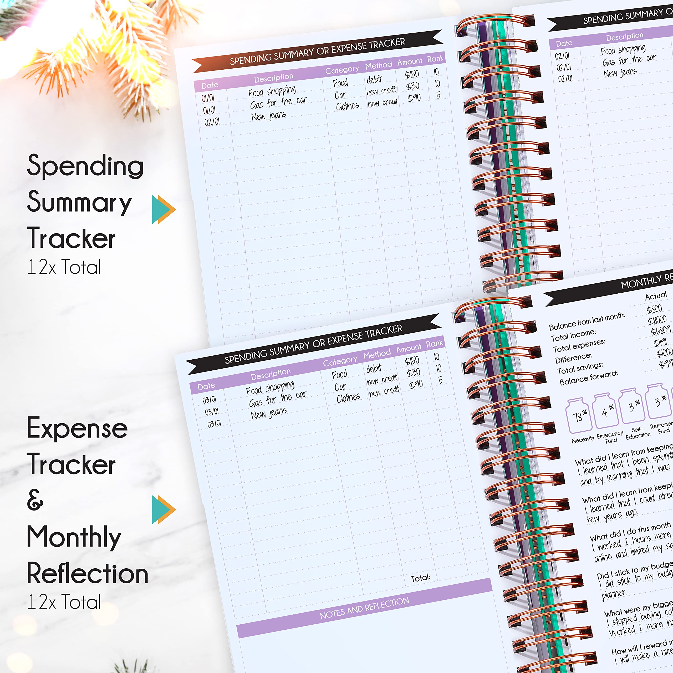 2025 Spiral Budget Planner & Monthly Bill Organizer with Pockets - Financial Journal, Debt Tracker, Savings Planner | 12-Month Money Management System for Financial Freedom | Perfect for Home Budgeting, Personal Finance Tracking, and Goal Setting
