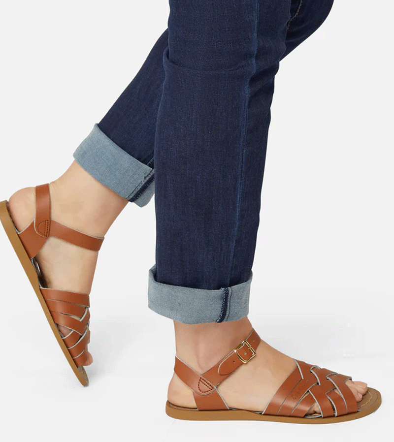 Saltwater Retro Sandals for Women - Comfortable Leather Beach Sandals with Arch Support | Perfect for Summer, Vacation & Casual Wear