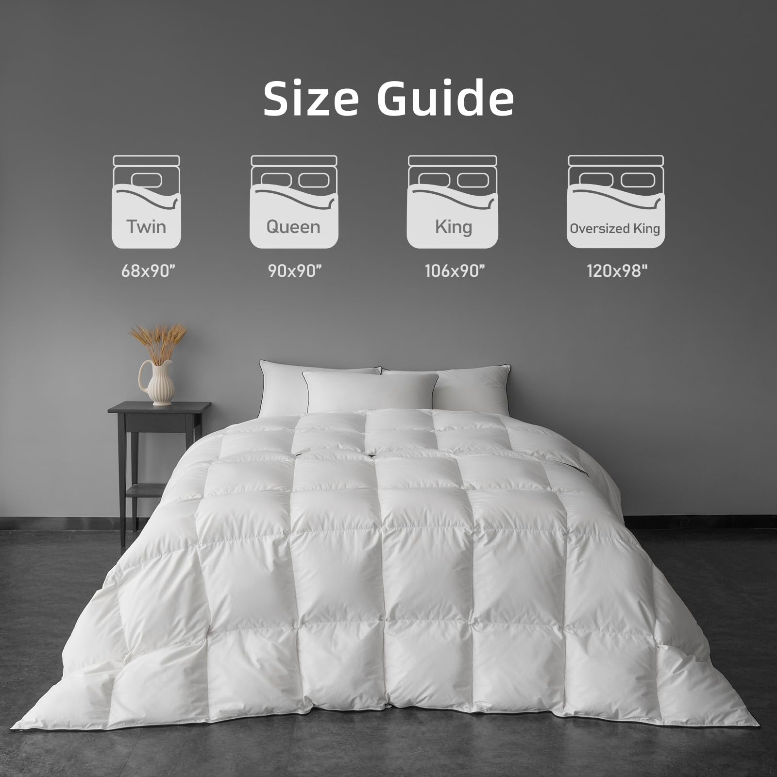 Premium MAXICOZY Oversized King Down Comforter - 120