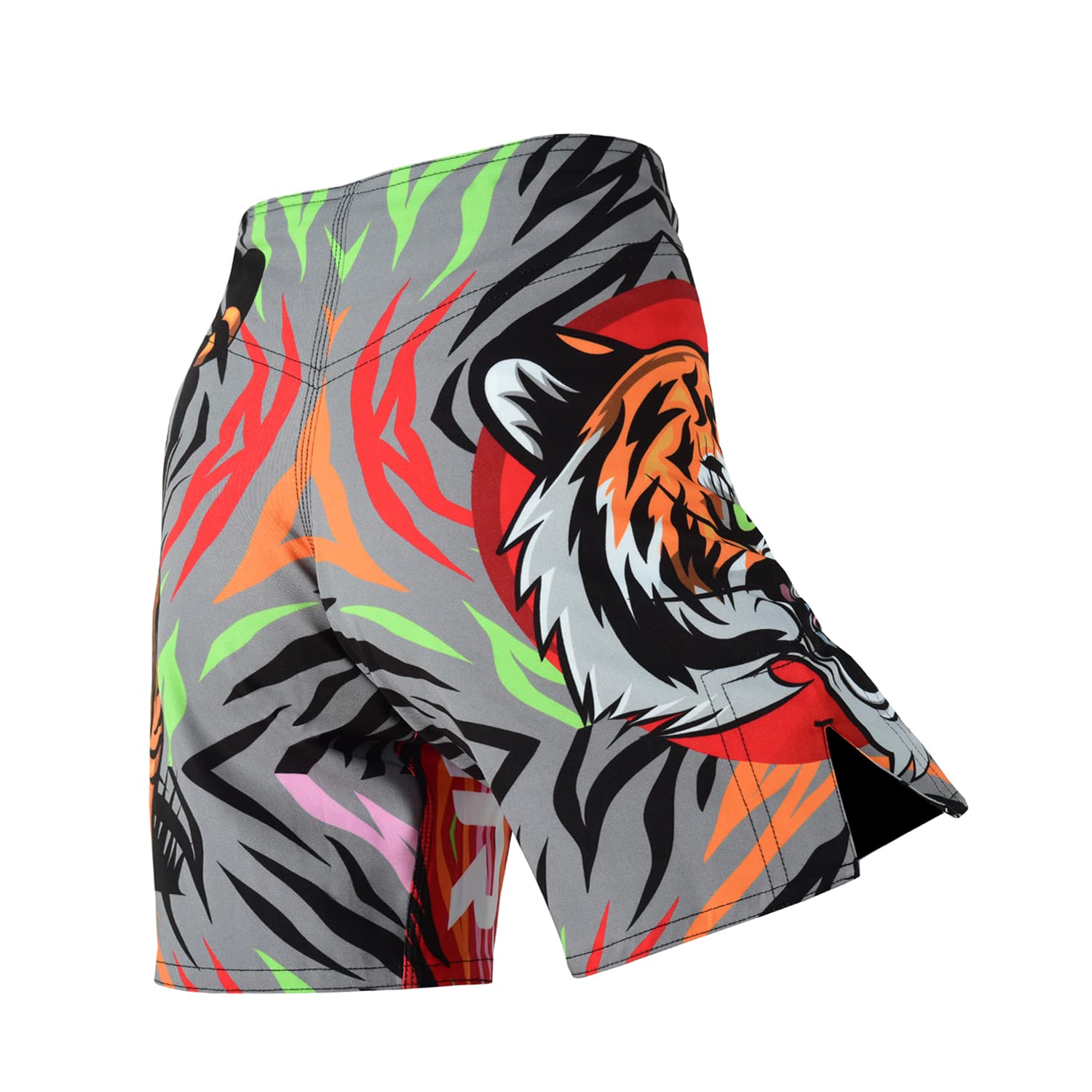 ROAR-INT Kids MMA Shorts - Breathable BJJ Grappling Shorts for Boxing, Kickboxing, Muay Thai & Cross Training - Lightweight Gym Workout Shorts for Boys & Girls - Perfect for Martial Arts Classes & Competition