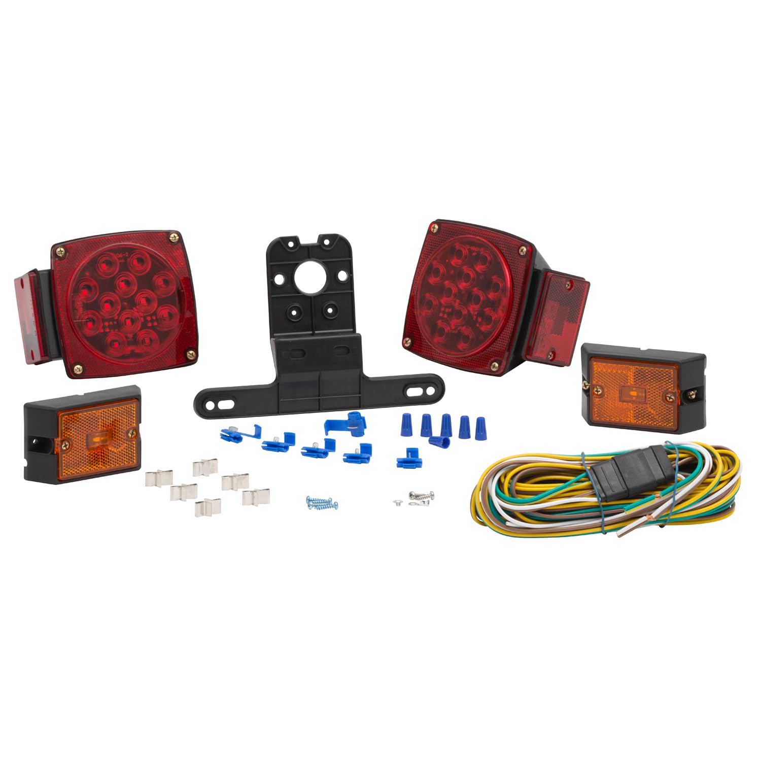 65330-5 Submersible LED Trailer Lighting Kit - Waterproof Square Clearance Lights for Trucks & Trailers - Perfect for RV, Boat & Utility Trailers in All Weather Conditions