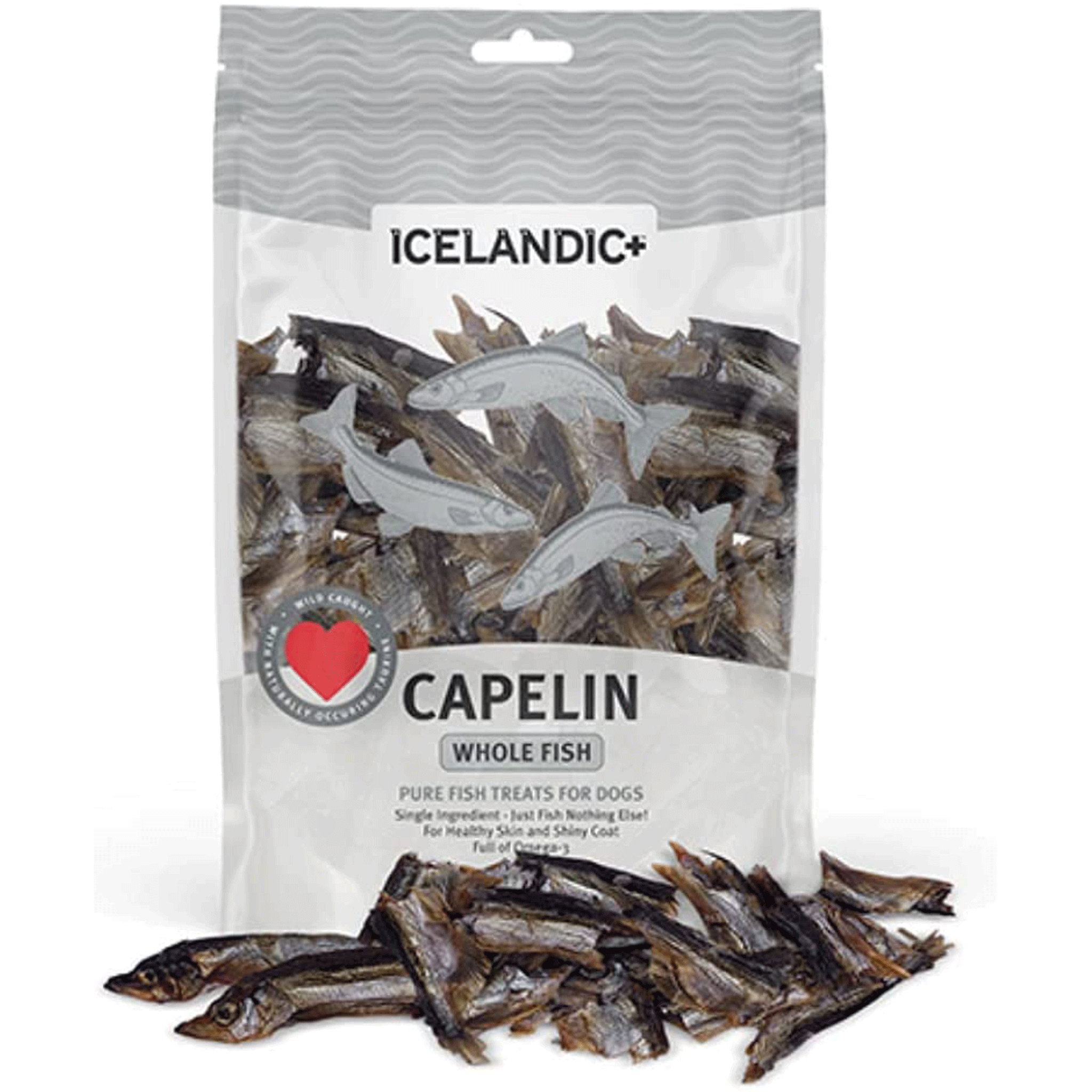 Premium Icelandic Capelin Whole Fish & Pieces - Natural, High-Protein Dog Treats for Training & Dental Health - Perfect for Small & Medium Breeds
