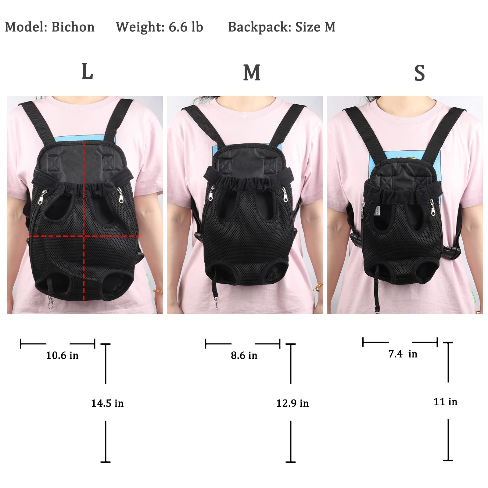Adjustable Pet Carrier Backpack for Dogs & Cats - Lightweight Dog Hiking Backpack, Travel & Front Carrier for Puppies - Perfect for Outdoor Adventures, Air Travel & Daily Use