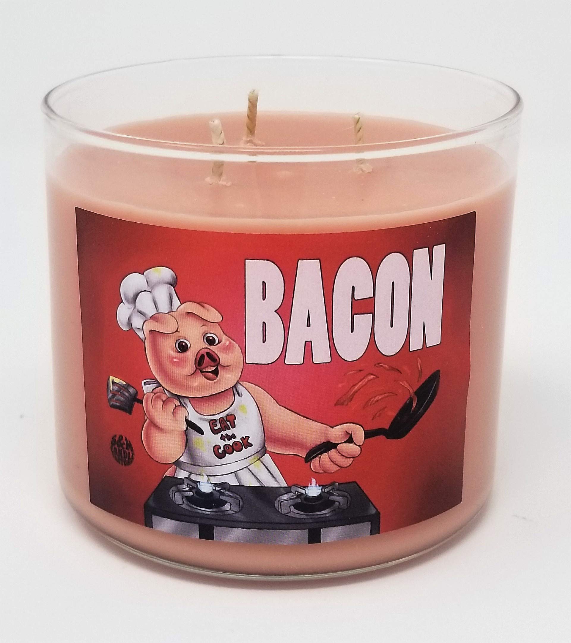 Premium Bacon Scented Candle - Large 3-Wick Soy Wax Candle with 80-Hour Burn Time | Made in USA | Perfect for Home Decor, Gifts & Relaxation | Bacon Lovers Gift Idea