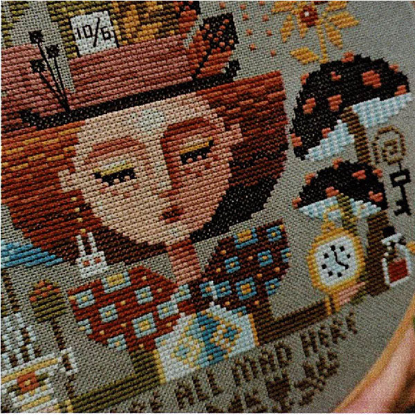The Mad Hatter Dreams Cross Stitch Pattern Kit - Alice in Wonderland Inspired Embroidery Design for Beginners & Advanced Stitchers | Perfect for Home Decor, Gifts & Craft Projects