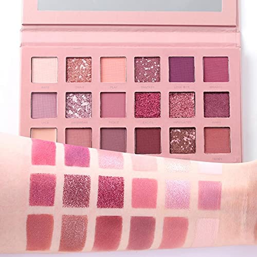 Nude Edition 18-Color Eyeshadow Palette - Shimmer & Matte Makeup Set with Waterproof Eyeliner, Mascara & Kajal (3-in-1 Combo, 18g) | Perfect for Day to Night Makeup, Party & Special Occasions