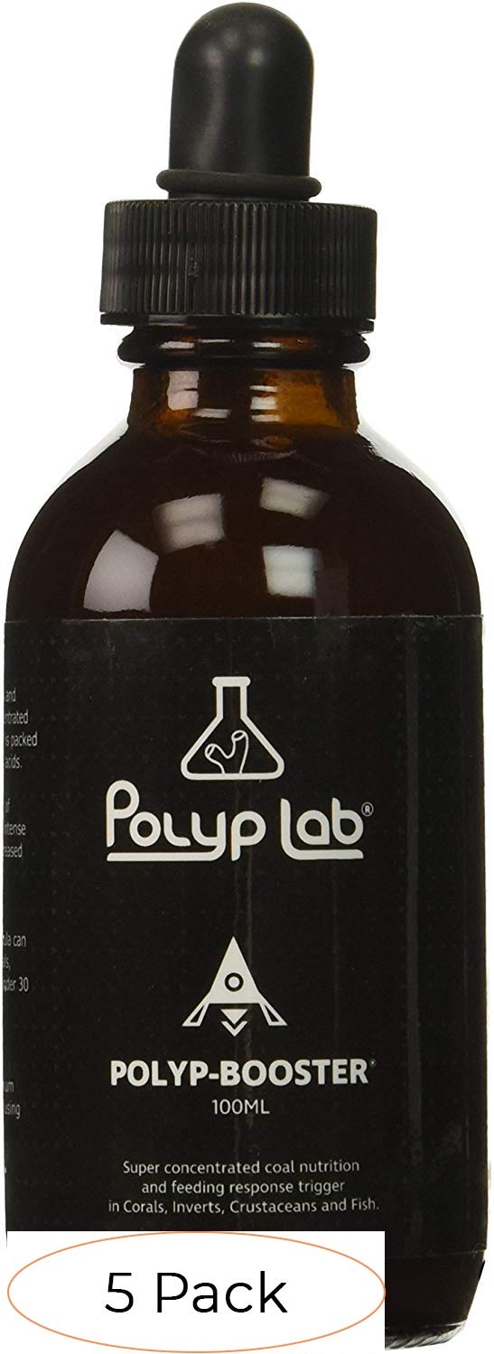 Polyp-Booster 100mL (Pack of 5) - Premium Coral Food Supplement for Saltwater Aquariums | Ideal for LPS, SPS Corals & Reef Tanks | Enhances Growth & Coloration