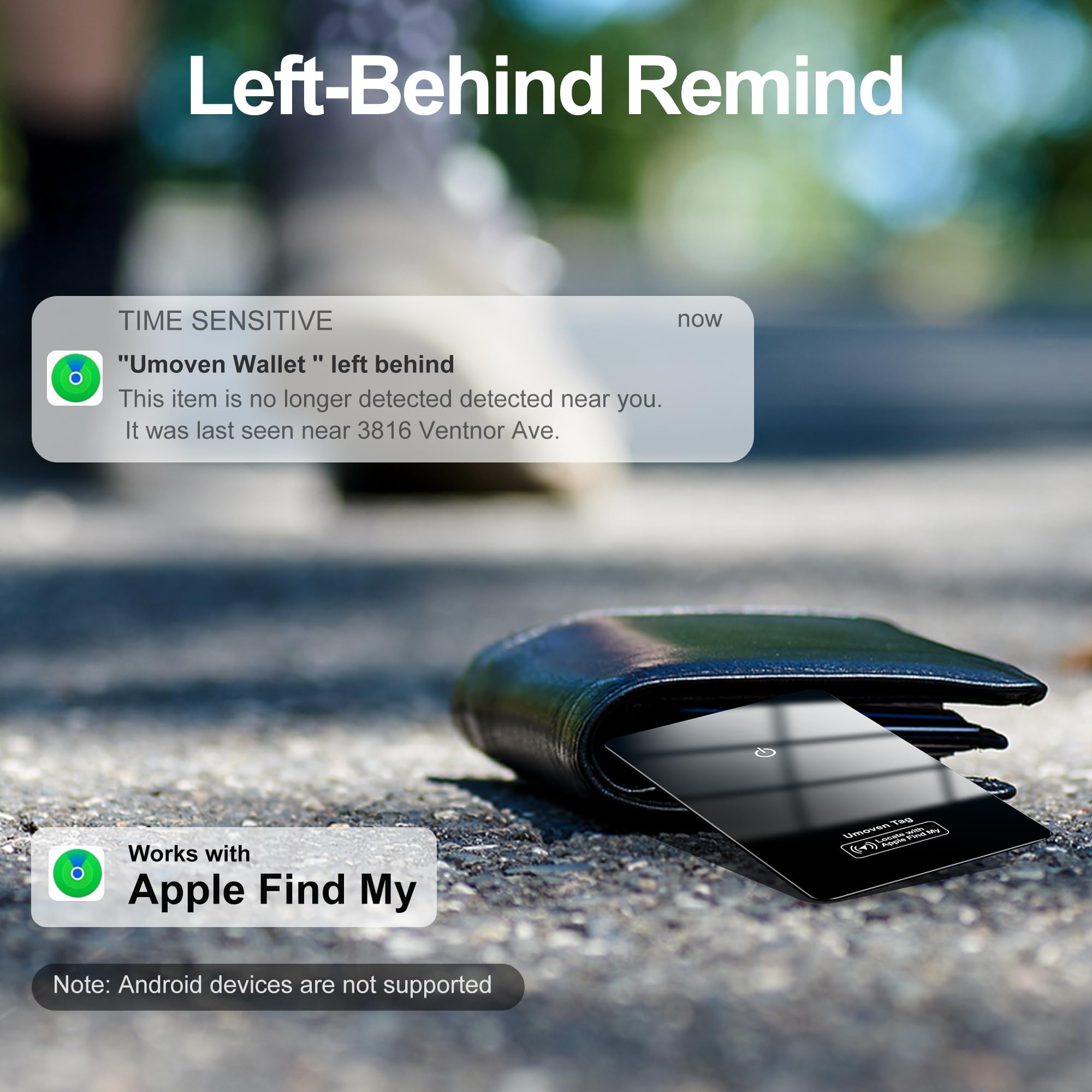 Apple Find My Wallet Tracker Card (iOS Compatible) - Slim Wireless Charging Smart Locator for Wallets, Luggage, Keys & ID Cards - IP68 Waterproof - Perfect for Travel, Office & Everyday Use