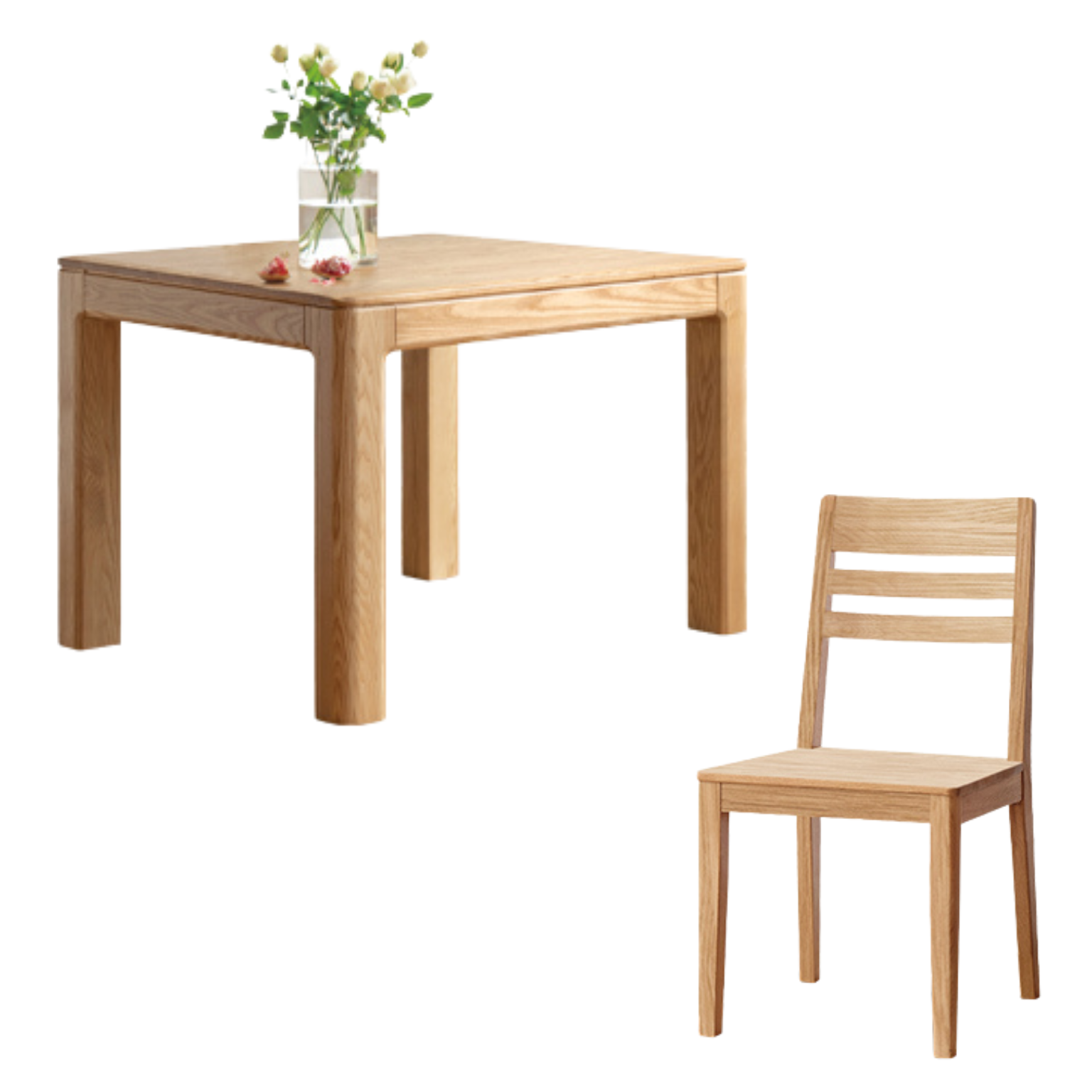 Solid Oak & Ash Wood Long Dining Table - Rustic Farmhouse Style for 6-8 People - Perfect for Family Gatherings & Dinner Parties