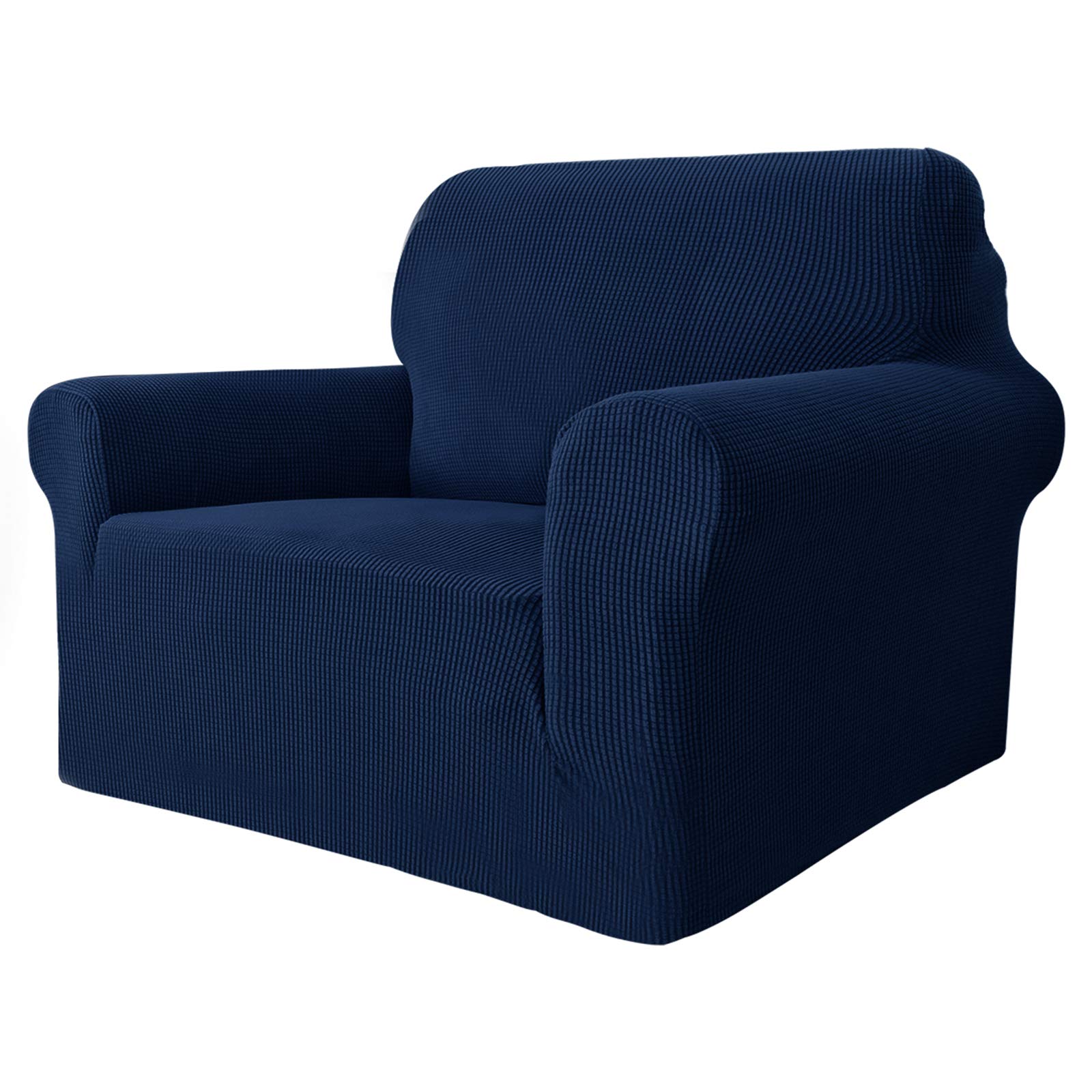 Stretch Armchair Sofa Slipcover 1-Piece Washable Spandex Couch Cover with Arms for Kids & Pets - Navy Blue Small - Perfect for Living Room, Bedroom, and Home Decor Protection