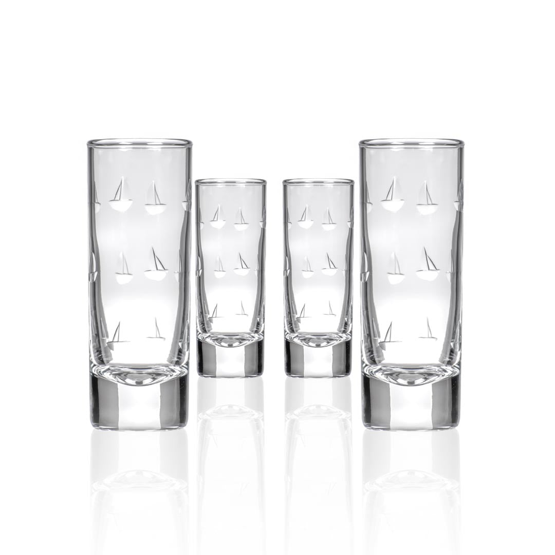 Premium 2.5oz Sailing-Themed Cordial Shot Glasses Set - 12 Pack | Perfect for Nautical Parties, Boat Gatherings & Home Bar Decor