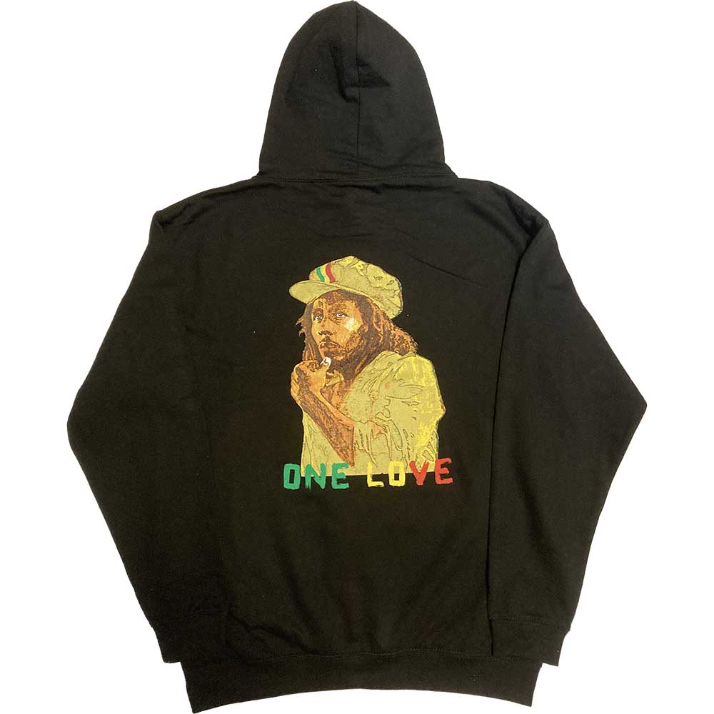 Bob Marley Unisex Pullover Hoodie - Wailers One Love Portrait (Back Print & Embroidery) | Reggae Music Lovers Gift, Casual Streetwear for Men & Women | Perfect for Concerts, Festivals & Everyday Wear