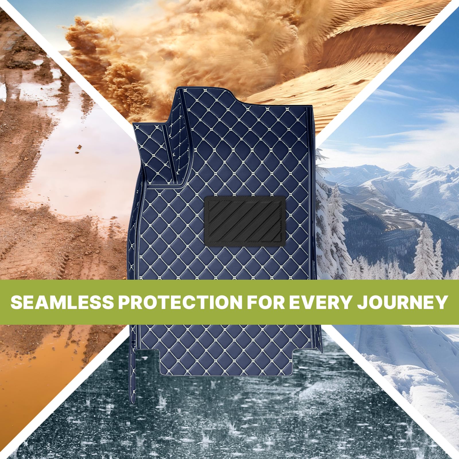 Custom Fit All-Weather Non-Slip Leather Car Floor Mats for Acura TLX 2015-2022 | Perfect Protection for Snow, Mud & Spills | Durable Floor Liners for 2021-2022 TLX Models (Blue)