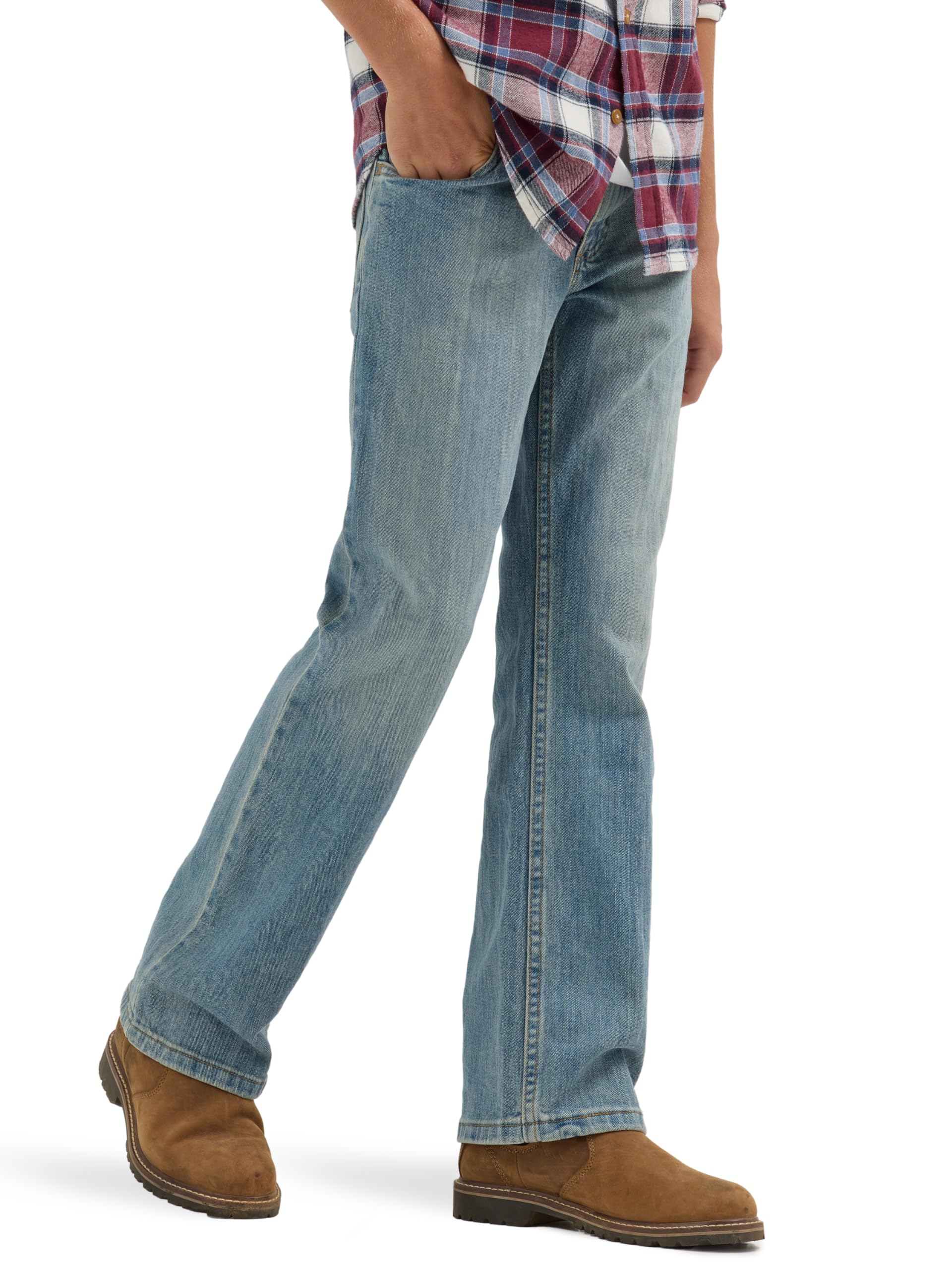 Wrangler Boys' Boot Cut Jeans - Waldon Style Stonewash Indigo Denim Pants for Kids | School, Play & Everyday Wear