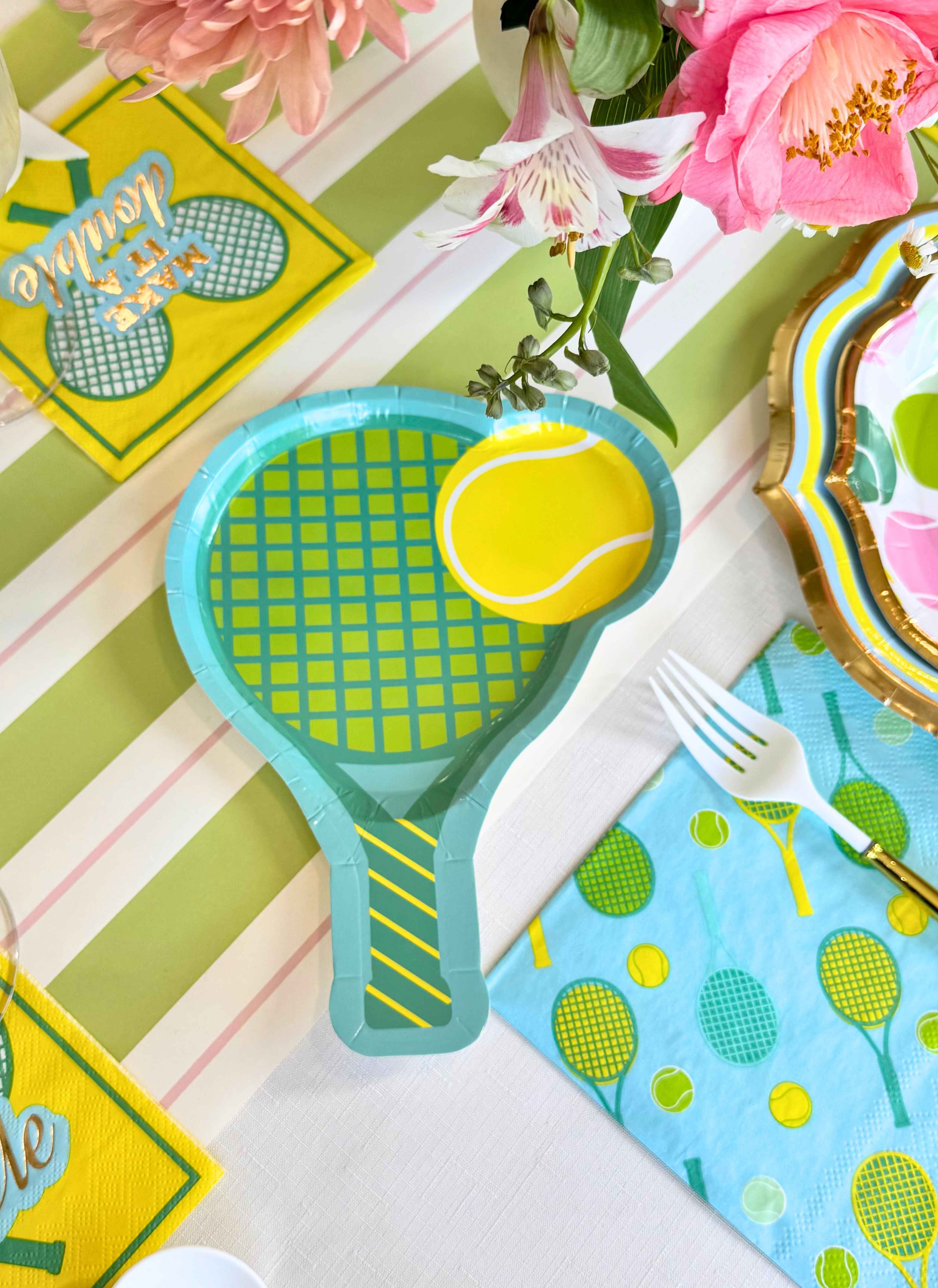 Premium Tennis Racket Appetizer & Dessert Plates - Set of 8 | Elegant Serving Dishes for Sports-Themed Parties, Tennis Events & Game Day Snacks