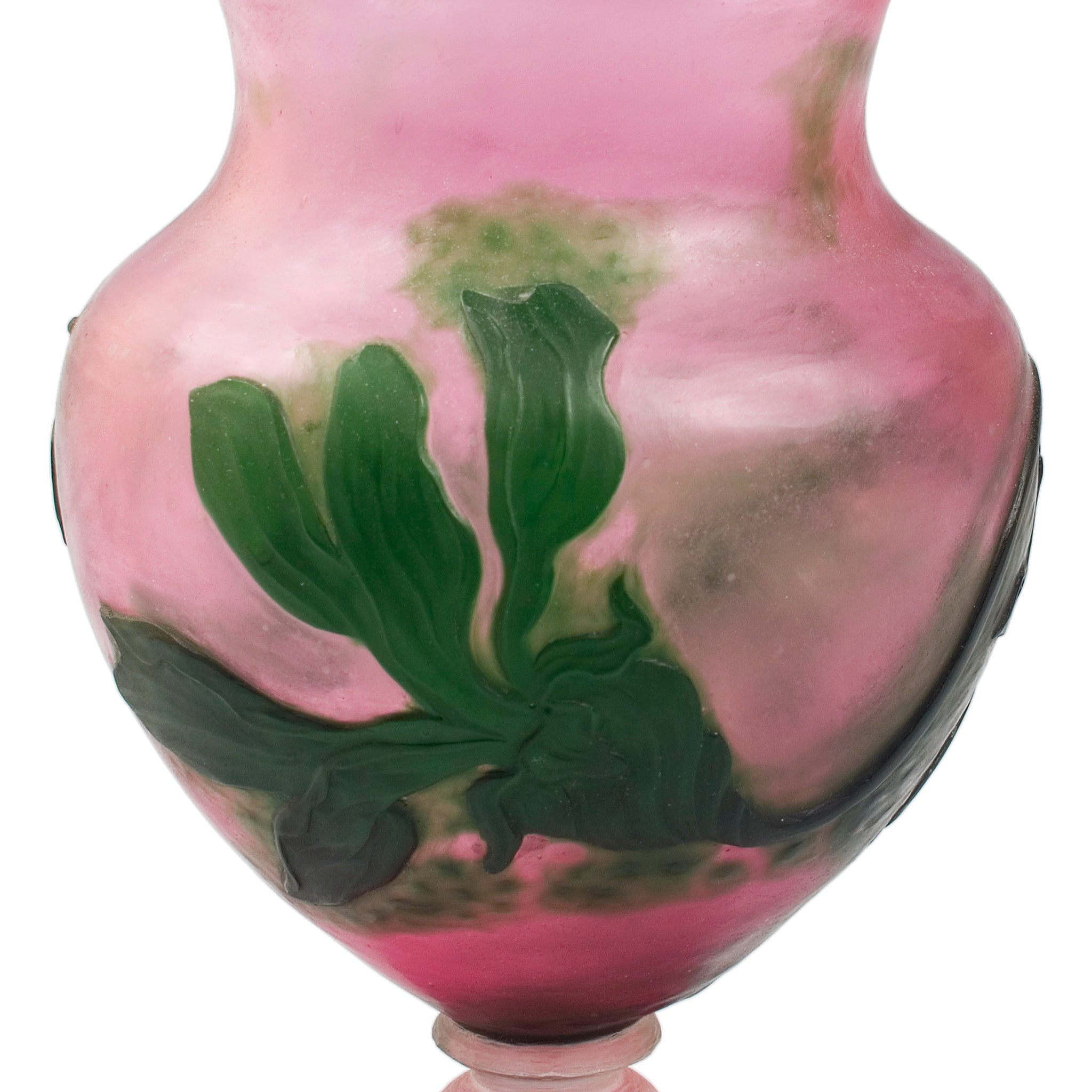 Daum Nancy Wheel Carved Floral Cameo Glass Vase - Antique French Art Nouveau Collectible - Perfect for Home Decor, Wedding Centerpieces & Luxury Gift Giving