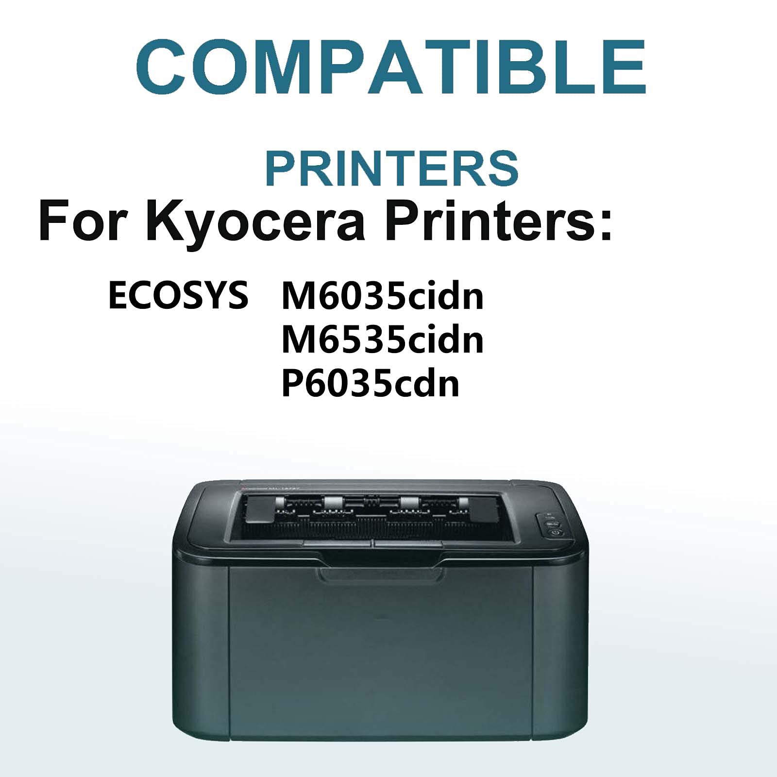 2-Pack Cyan High Capacity Replacement Toner Cartridge for Kyocera ECOSYS M6535cidn & TK-5152C Printer | Compatible with TK5152 (TK-5152C) | Office & Home Printing Solution