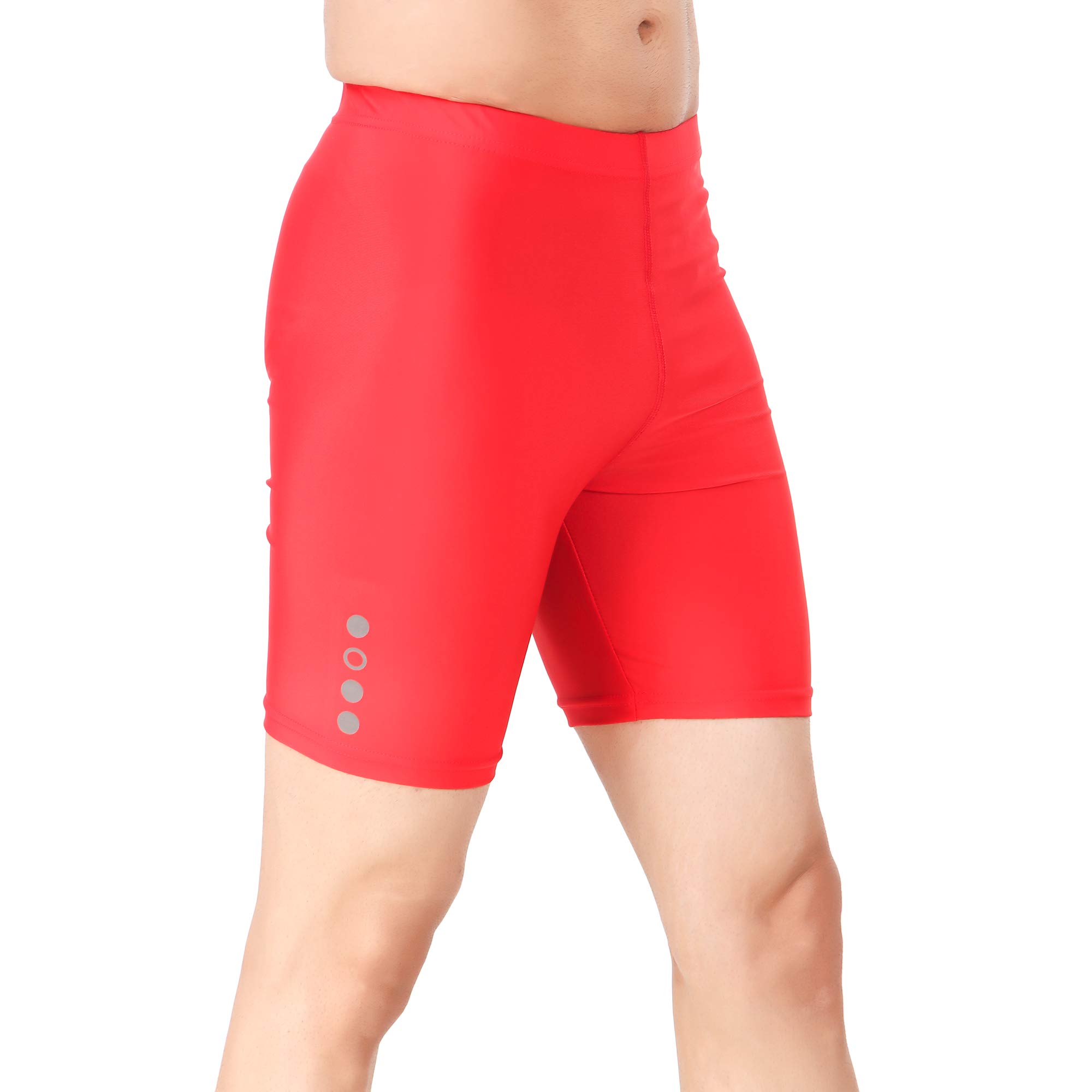 PACE INTERNATIONAL Men's Slim Fit Lightweight Tights - Running, Gym, Boxing, Wrestling & Cycling Shorts for Men & Boys (Red) | Perfect for Workouts, Sports & Active Lifestyle