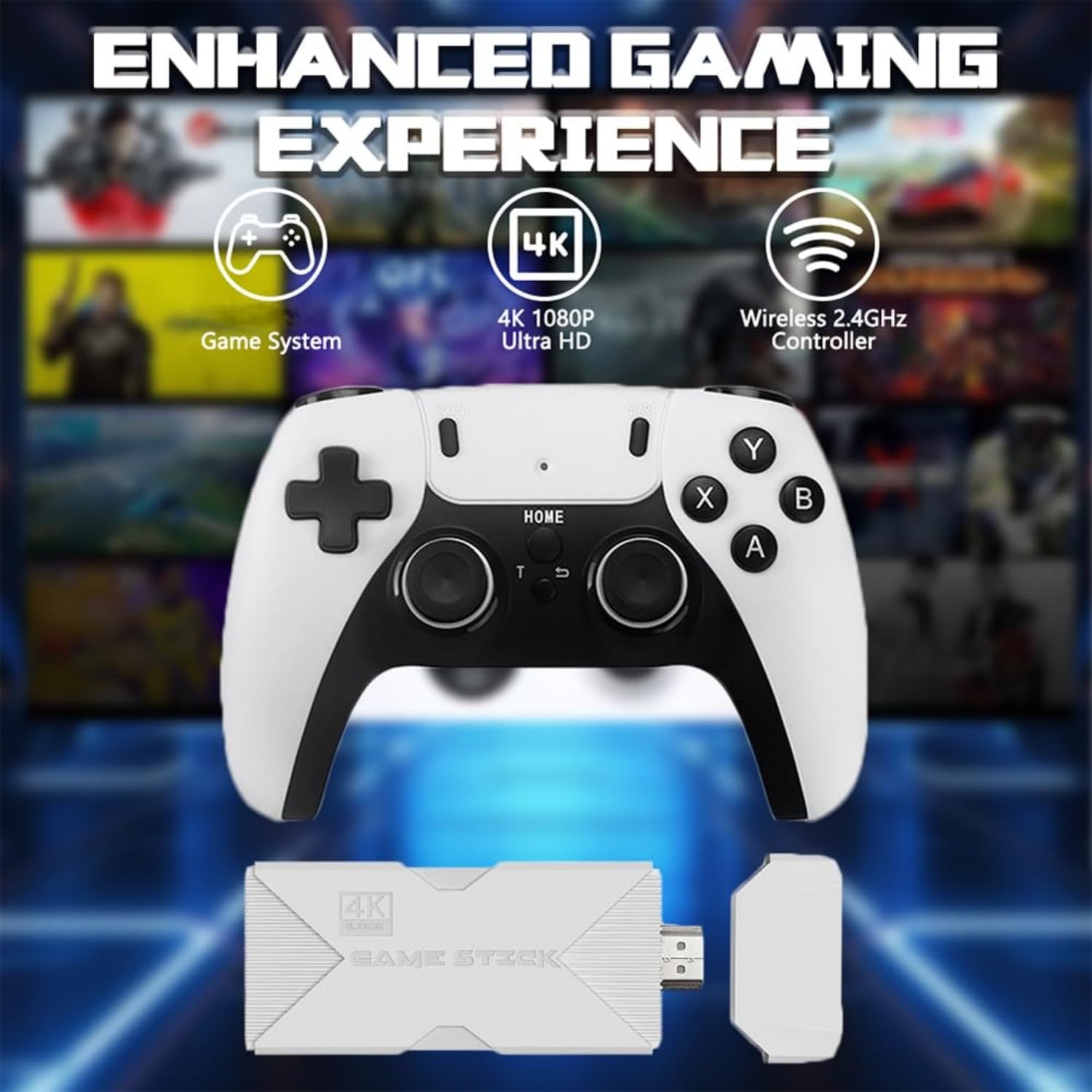 Lumillary Retro Gaming Stick - 60,000 Classic Games, 4K Plug & Play Console with 256GB Storage | Perfect for Family Game Nights & Nostalgic Entertainment