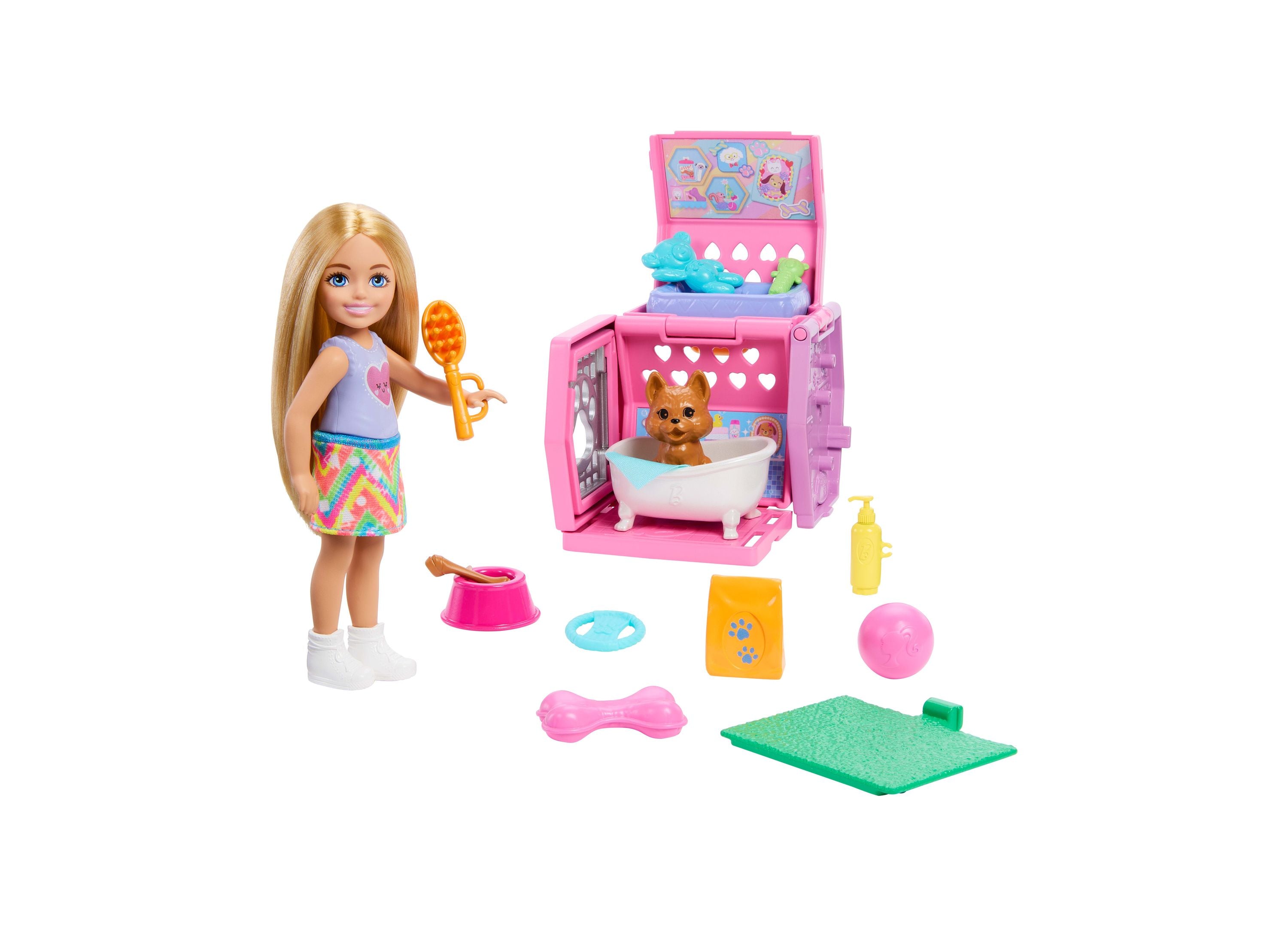 Barbie Chelsea Puppy Playset with Transformative Carrier & Doll - Interactive Pet Toy for Kids, Perfect for Pretend Play & Gift Giving