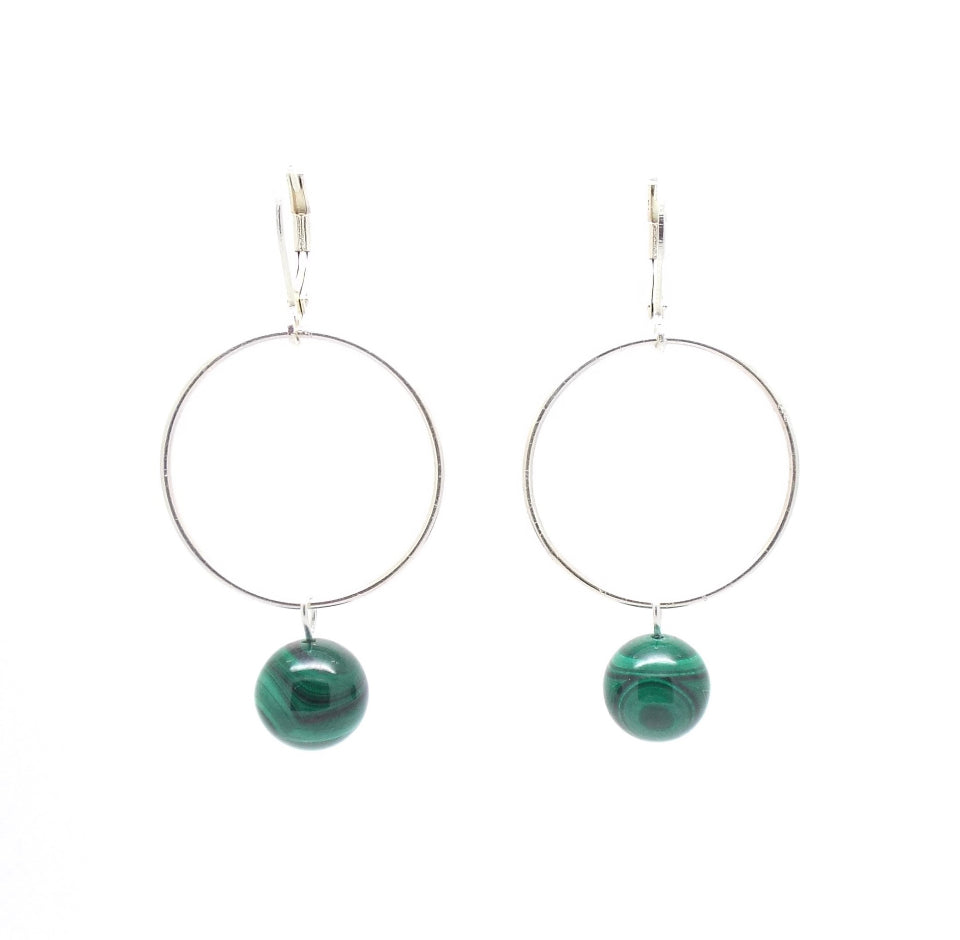 Katy Malachite Earrings – Handmade Green Stone Dangle Earrings for Women | Perfect for Parties, Weddings & Everyday Wear