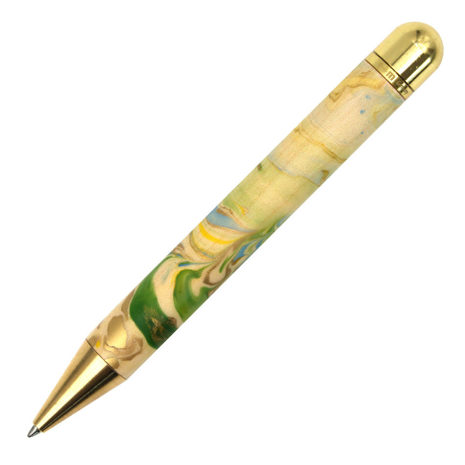 Elegant Wooden Ballpoint Pen with Marble Design & Gold Trim - Premium Writing Instrument for Office, Gifts & Special Occasions