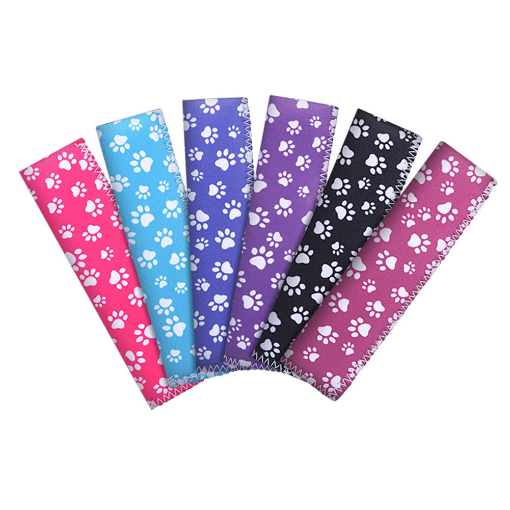 6-Pack Neoprene Popsicle Holders with Pet Paw Pattern - Insulated Ice Pop Sleeves for Freezer Storage & Summer Treats - Perfect for Kids' Snacks, Pool Parties & Outdoor Picnics