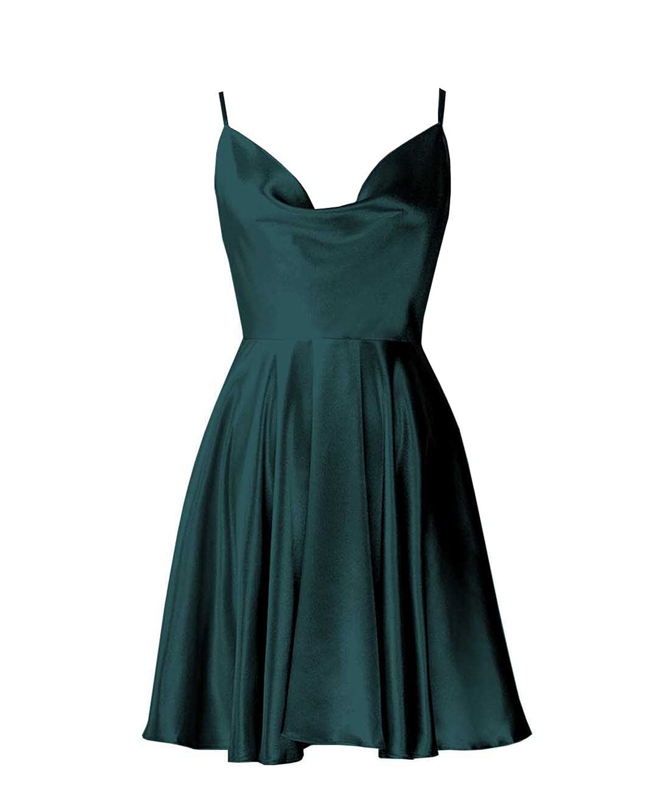 POMUYOO Women's Spaghetti Strap Satin Homecoming Dress - Short Formal Prom Ball Gown with Pockets for Party, Wedding & Special Occasions