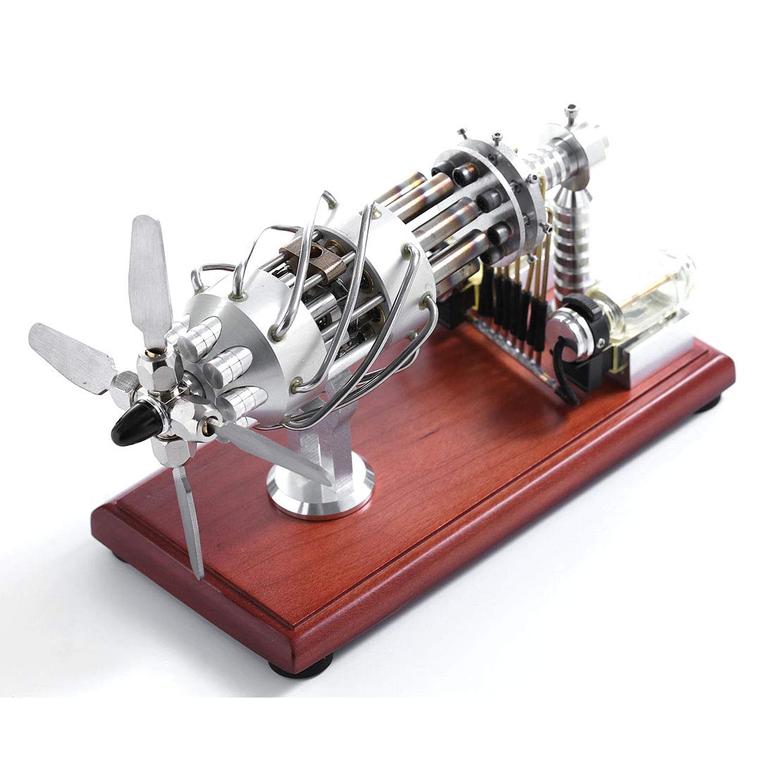 Domani 16 Cylinder Stirling Engine Model - Swash Plate Hot Air Engine Physics Science Kit, Educational STEM Toy for Adults & Kids - Perfect for Science Experiments, Classroom Demonstrations & Engineering Learning