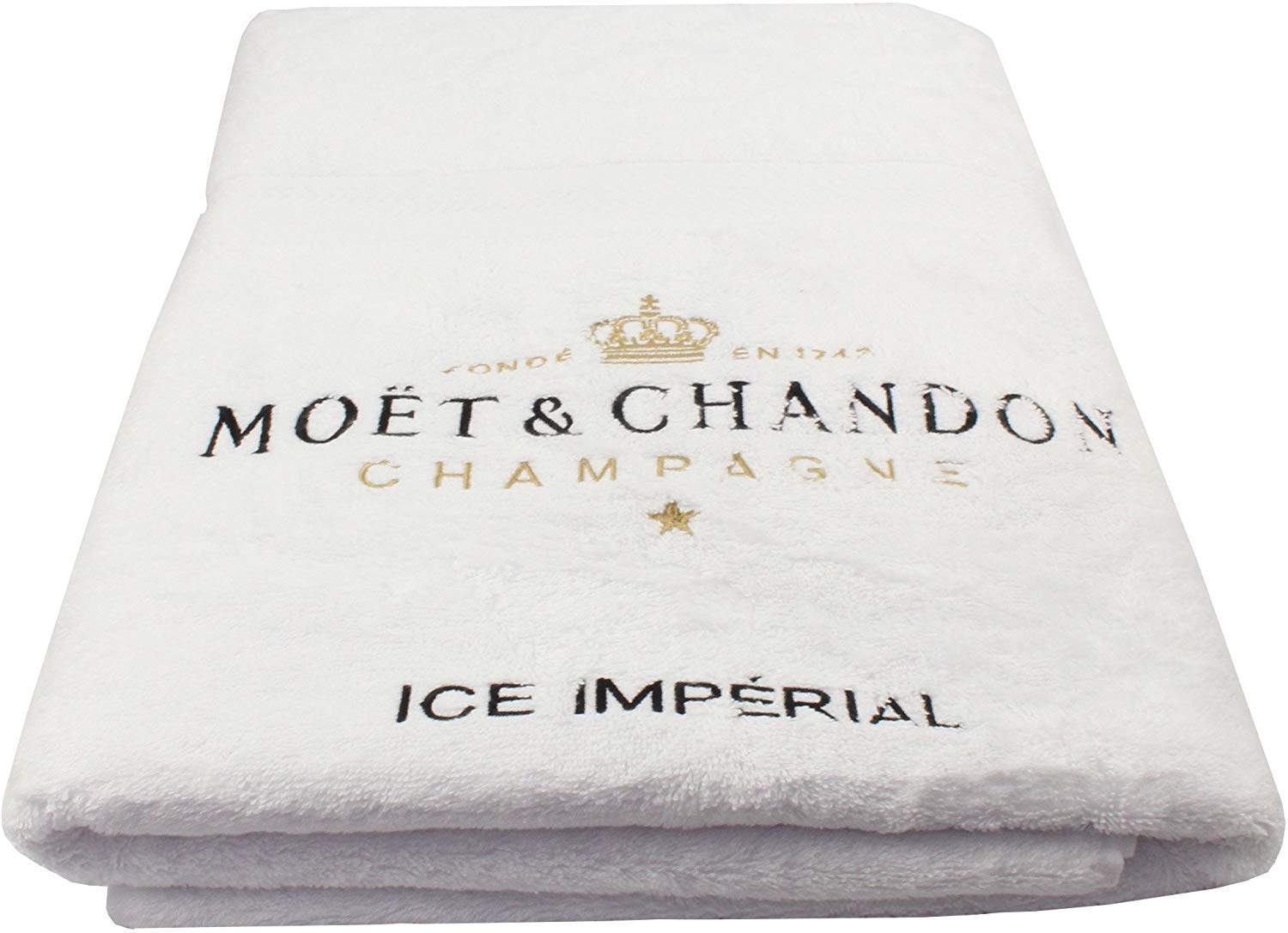 Premium Moët & Chandon Beach Towel Set with Duffel Bag - Soft Quick-Dry Oversized Towel for Pool, Beach, Vacation & Luxury Travel Accessories