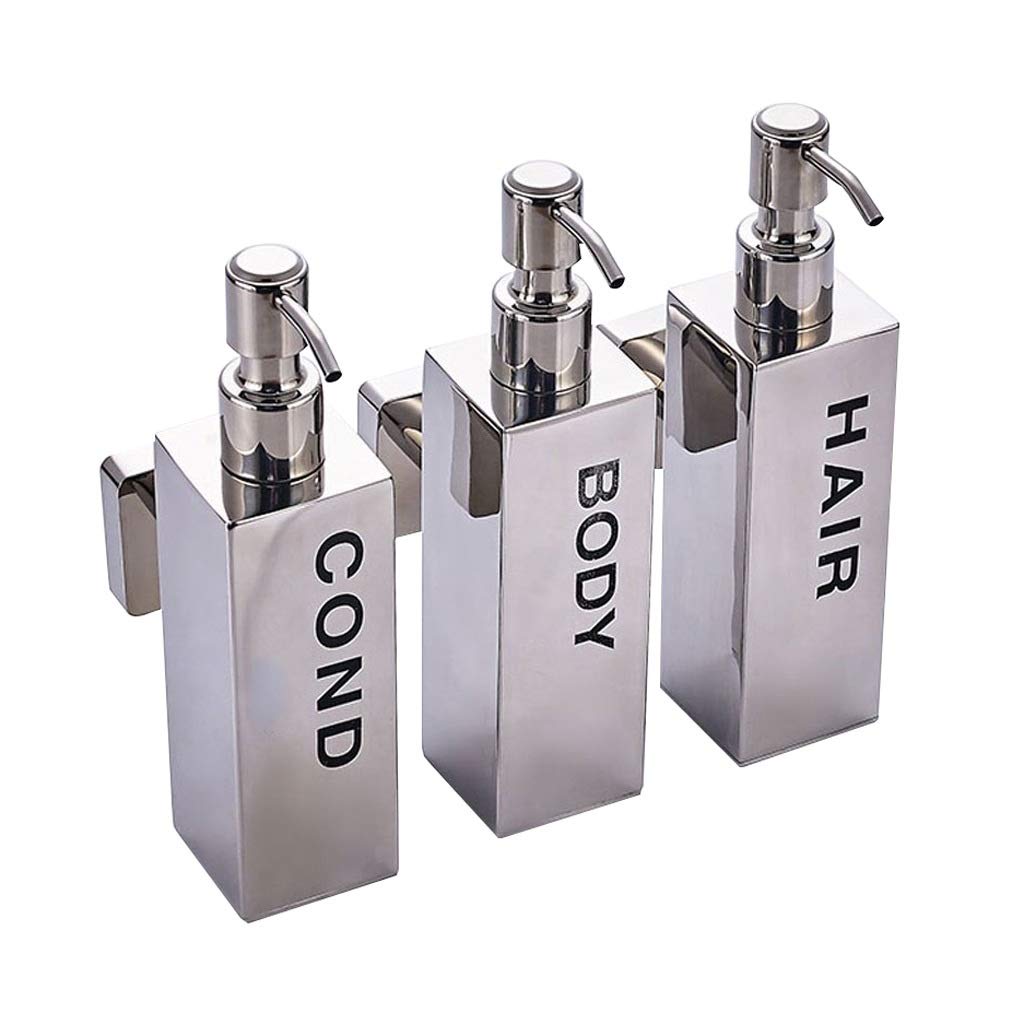 Stainless Steel Wall Mounted Soap Dispenser - 3 Pack for Kitchen, Bathroom & Hotel | Automatic Touchless Liquid Soap & Lotion Dispenser | Durable & Rustproof for Home & Commercial Use