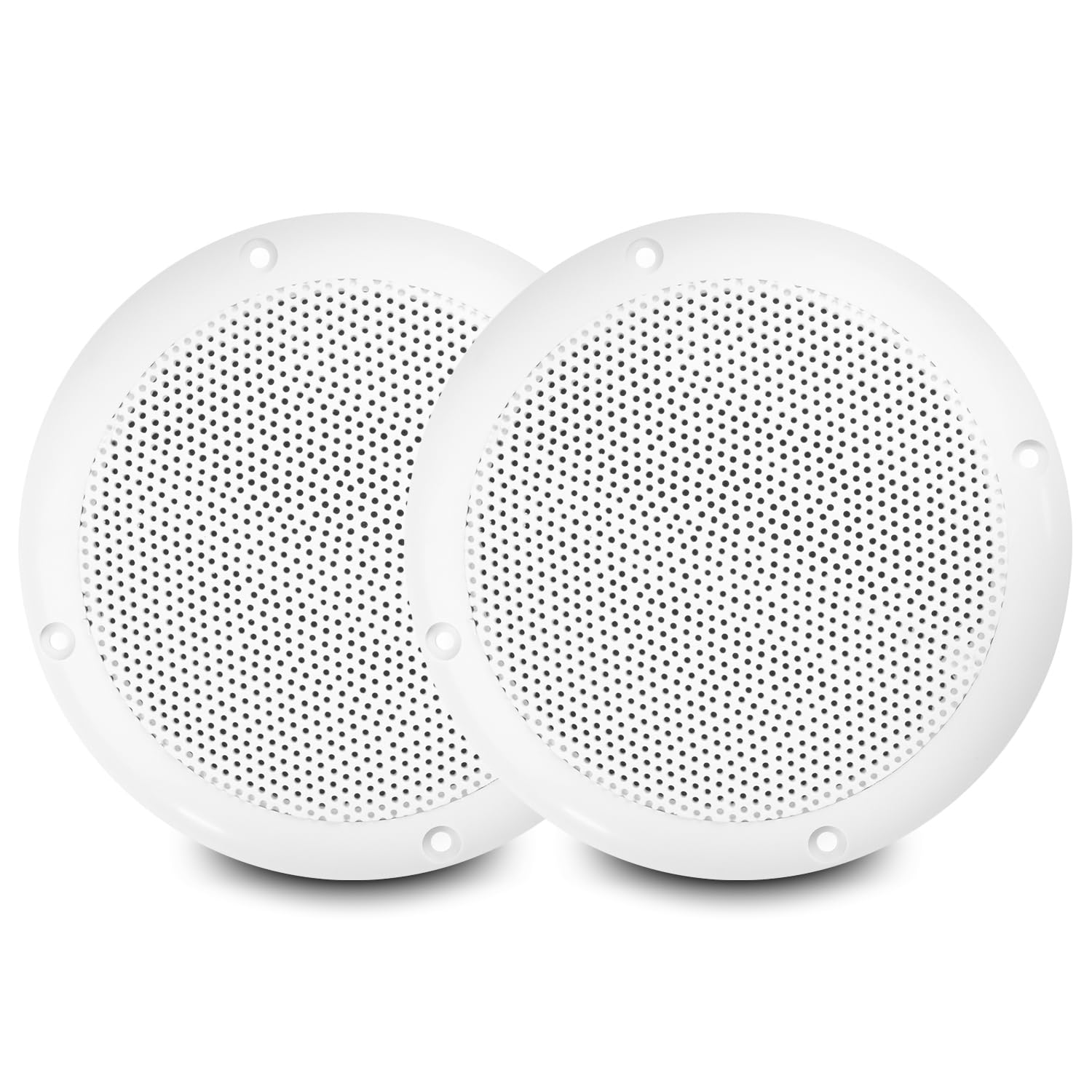 VONYX 6x6.5 Inch White Waterproof Ceiling Speakers - IP44 Rated Outdoor Garden Bathroom Marine Audio System - 2-Way Passive 300W Home Installation Sound Kit for Patio, Poolside, and Indoor Entertainment