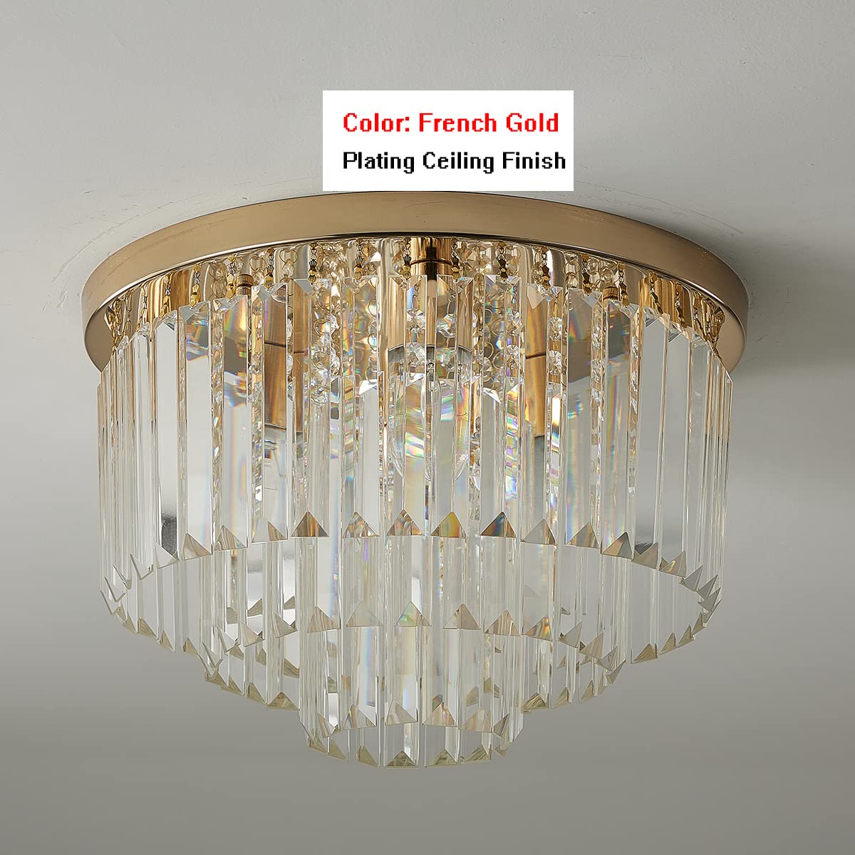 Modern French Gold Crystal Chandelier Ceiling Light - 16