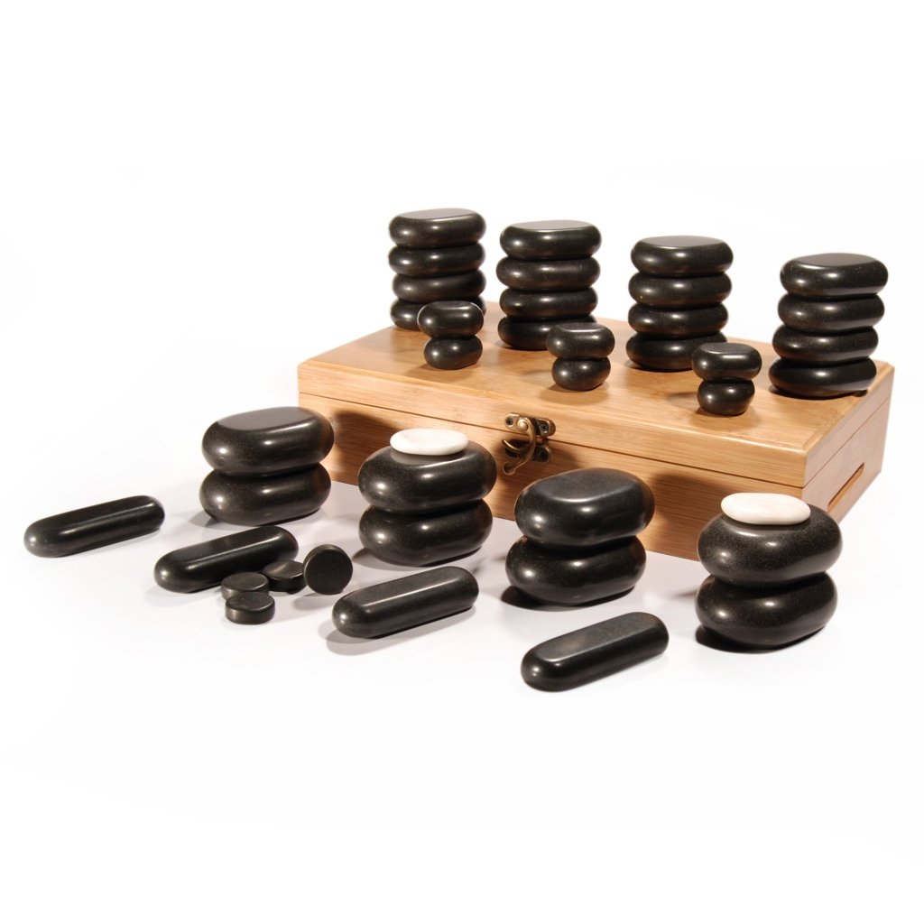 Deluxe 40-Piece Hot Stone Massage Kit with Black Lava Basalt Rocks - Professional Full Body Relaxation for Spa, Home Therapy & Couples Massage