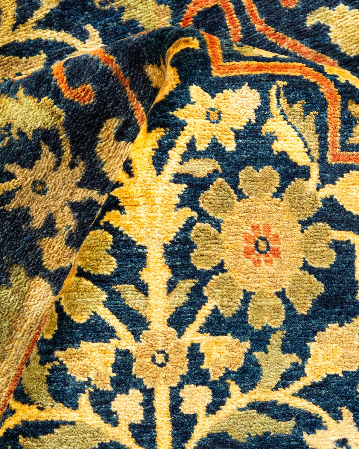 Handmade Blue Oriental Wool Area Rug 6x9 - Solo Rugs One of a Kind Hand Knotted Traditional Mogul Design for Living Room, Bedroom & Home Decor