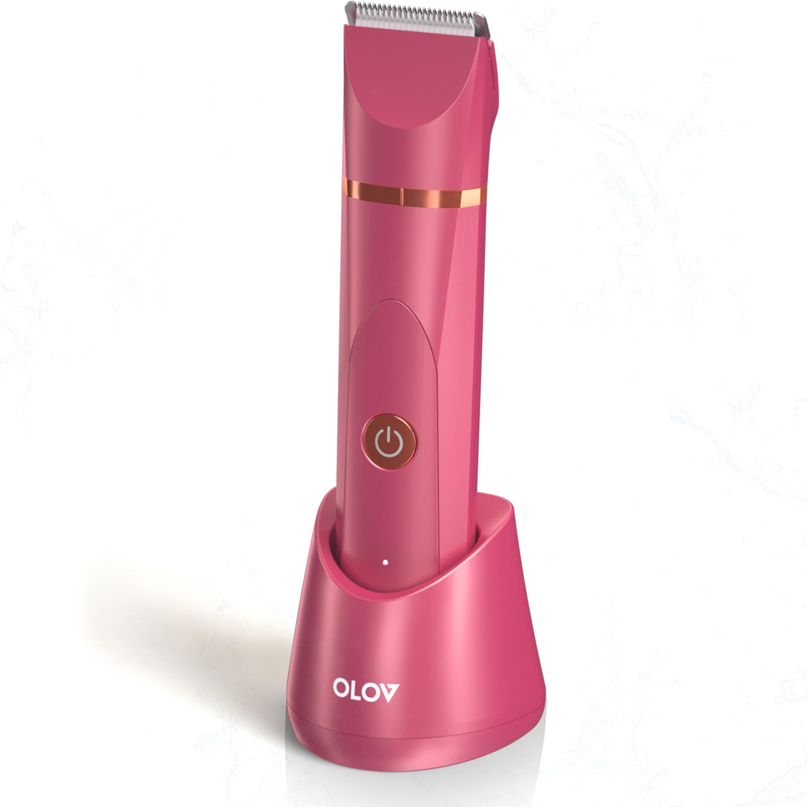 OLOV Electric Body Hair Trimmer for Men & Women - Waterproof Wet/Dry Groin & Bikini Trimmer with Replaceable Ceramic Blades, USB Rechargeable - Perfect for Travel, Gym & Personal Hygiene Care