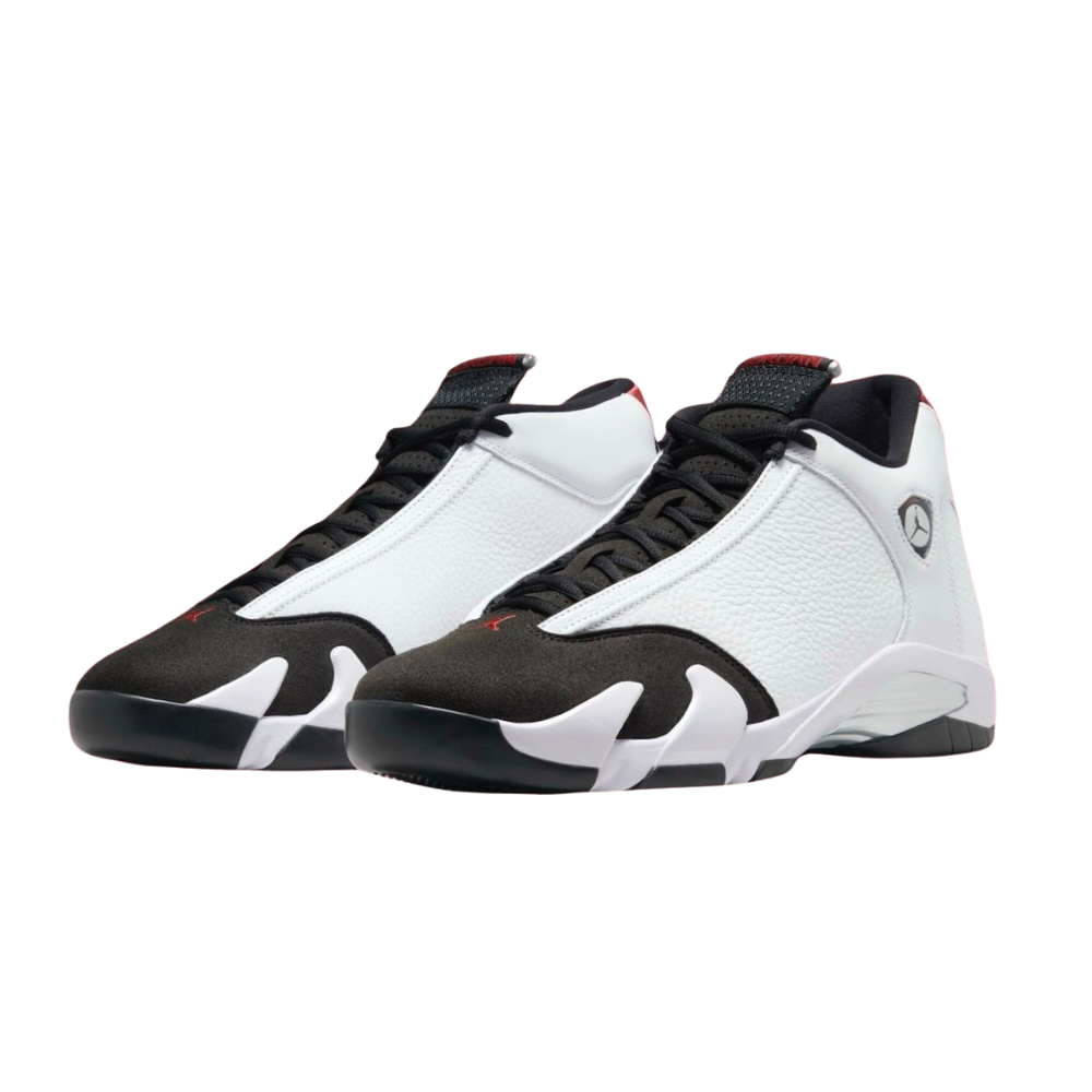 Air Jordan 14 Retro Black Toe Men's Basketball Shoes (2014) - White/Black/Varsity Red/Metallic Silver - High Top Sneakers for Basketball & Streetwear Fashion