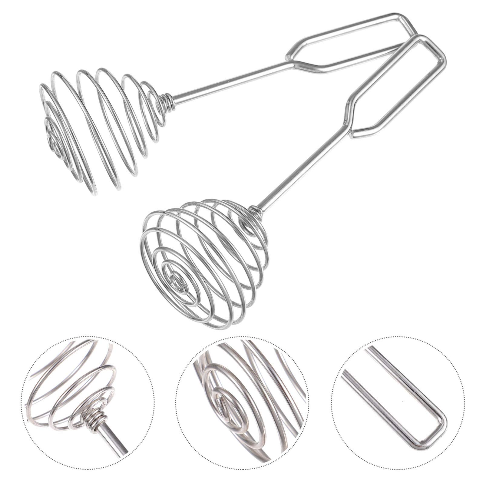 Hemoton 2-Pack Stainless Steel Egg Whisks - Square-Shank Kitchen Stirring Tools for Baking, Cooking & Mixing Eggs, Flour, Cream - Perfect for Home Bakers & Professional Chefs