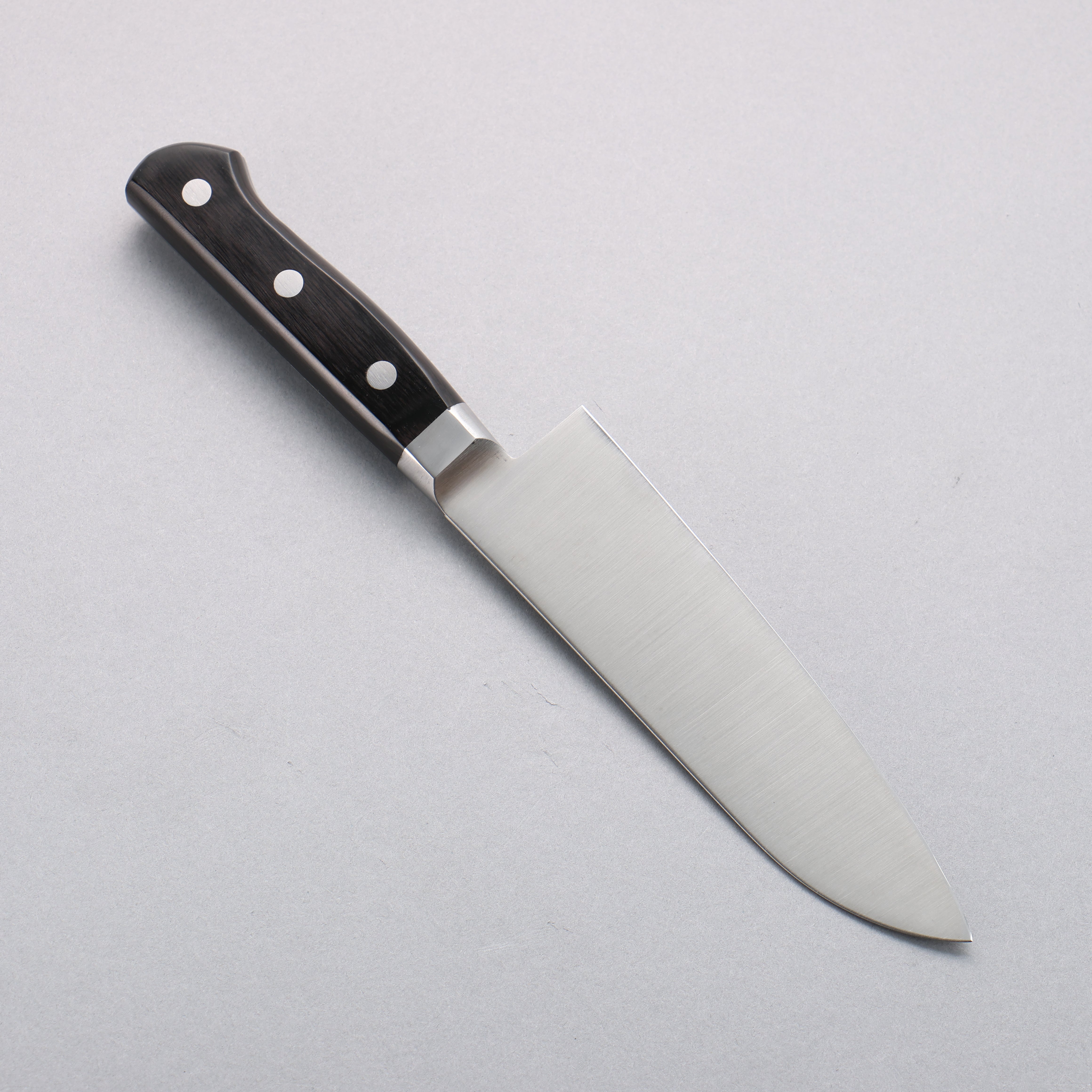 Premium Seisuke 150mm Santoku Knife - Stainless Steel Blade with Black Pakka Wood Handle - Perfect for Slicing, Dicing, and Chopping Vegetables, Fruits, and Meats
