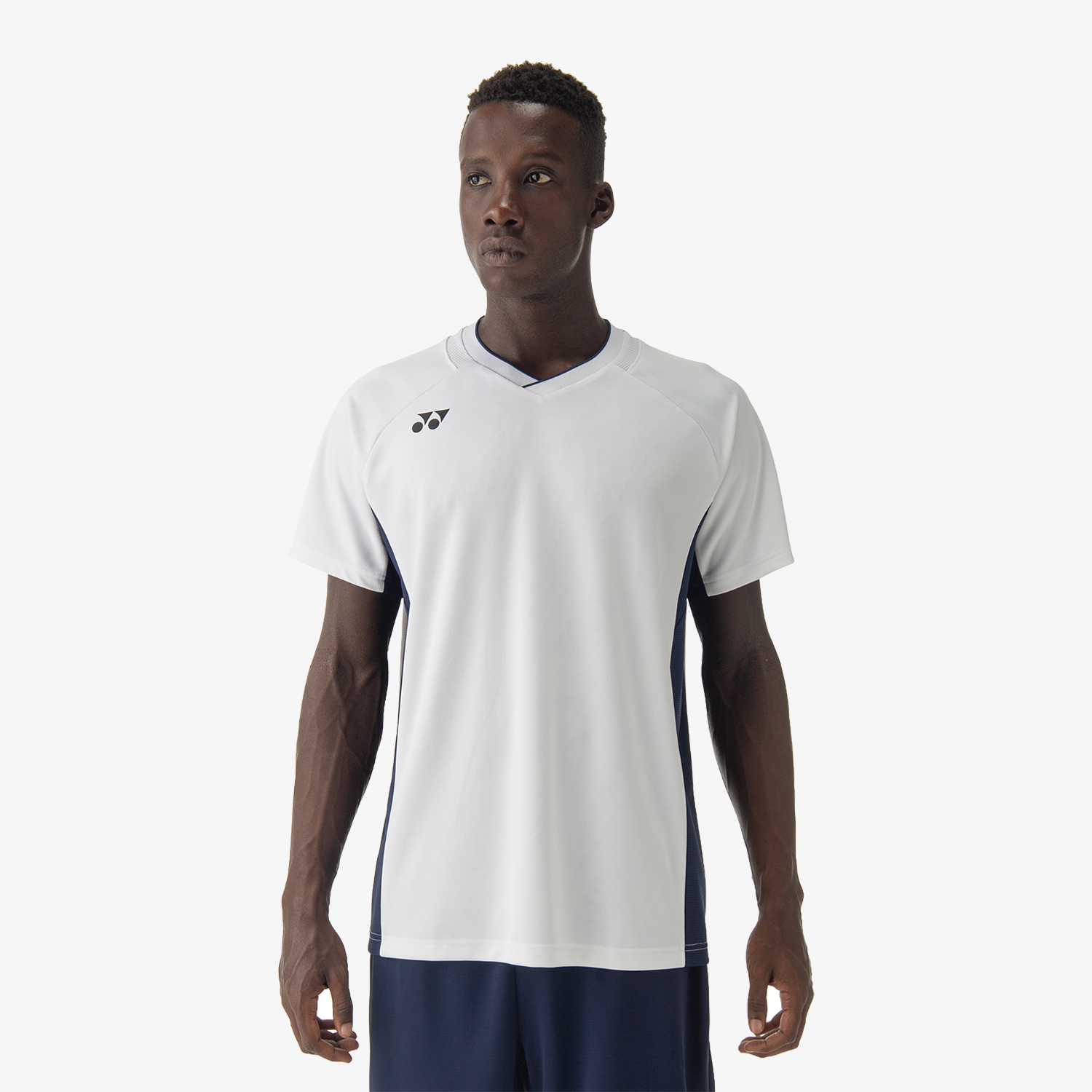 Yonex Men's Crew Neck Performance Tennis Shirt 10632 - Moisture Wicking, Breathable White Tee for Tennis, Golf & Casual Wear
