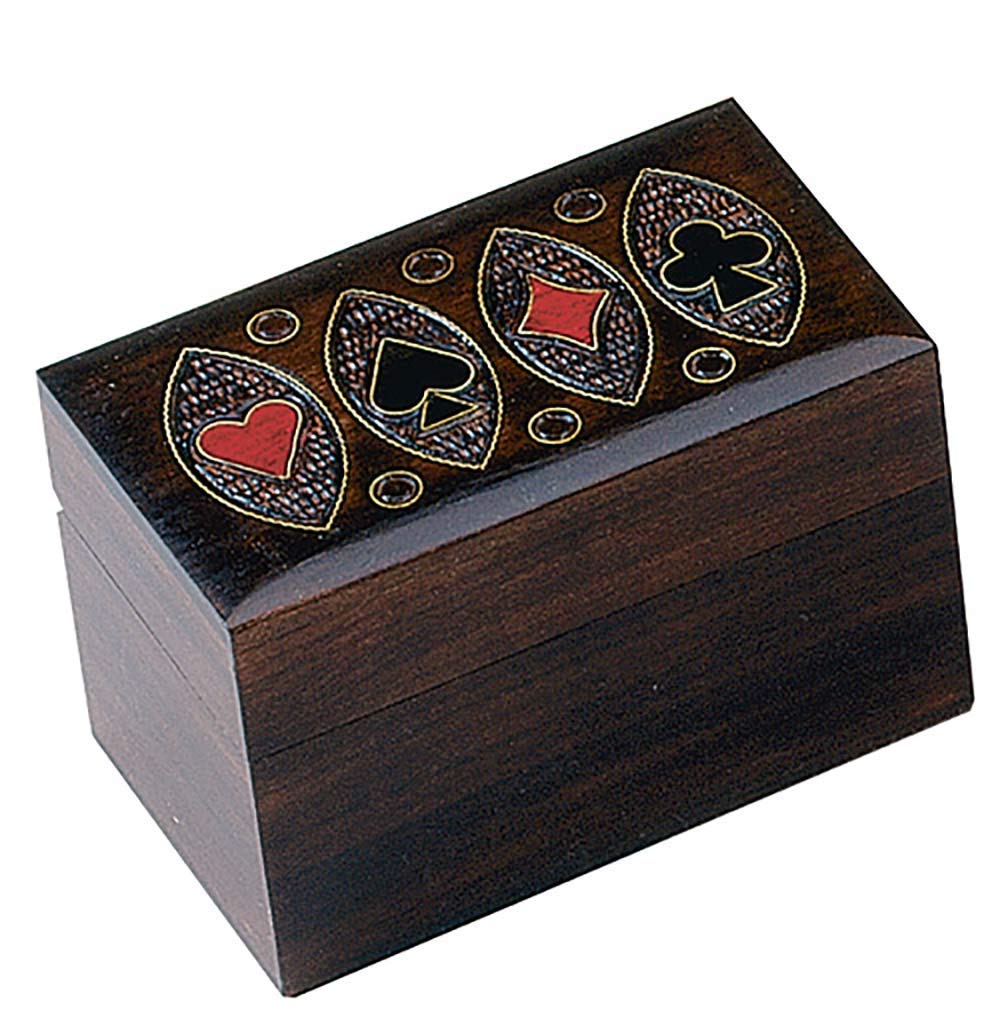 Handmade Linden Wood Playing Card Box - Polish Crafted Keepsake Storage for Poker, Magic Tricks & Collectibles - Perfect for Game Nights, Gifts & Home Decor