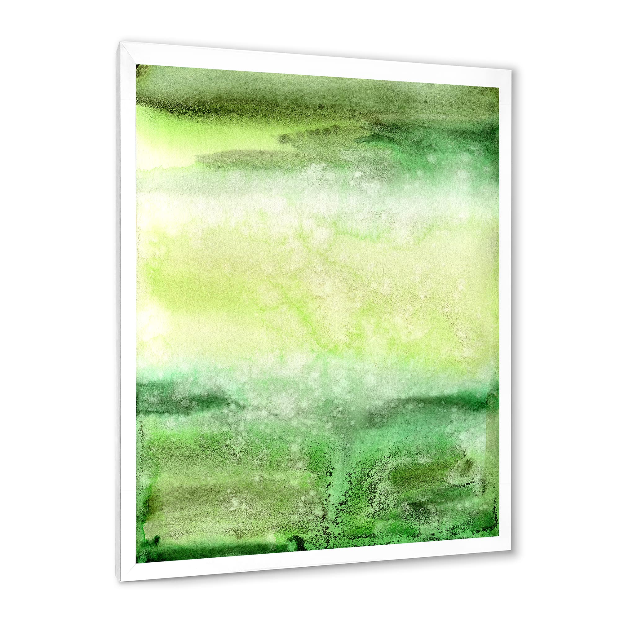 Pastel Abstract Framed Wall Art with Dark Green & Beige Spots - Modern Home Decor for Living Room, Bedroom & Office