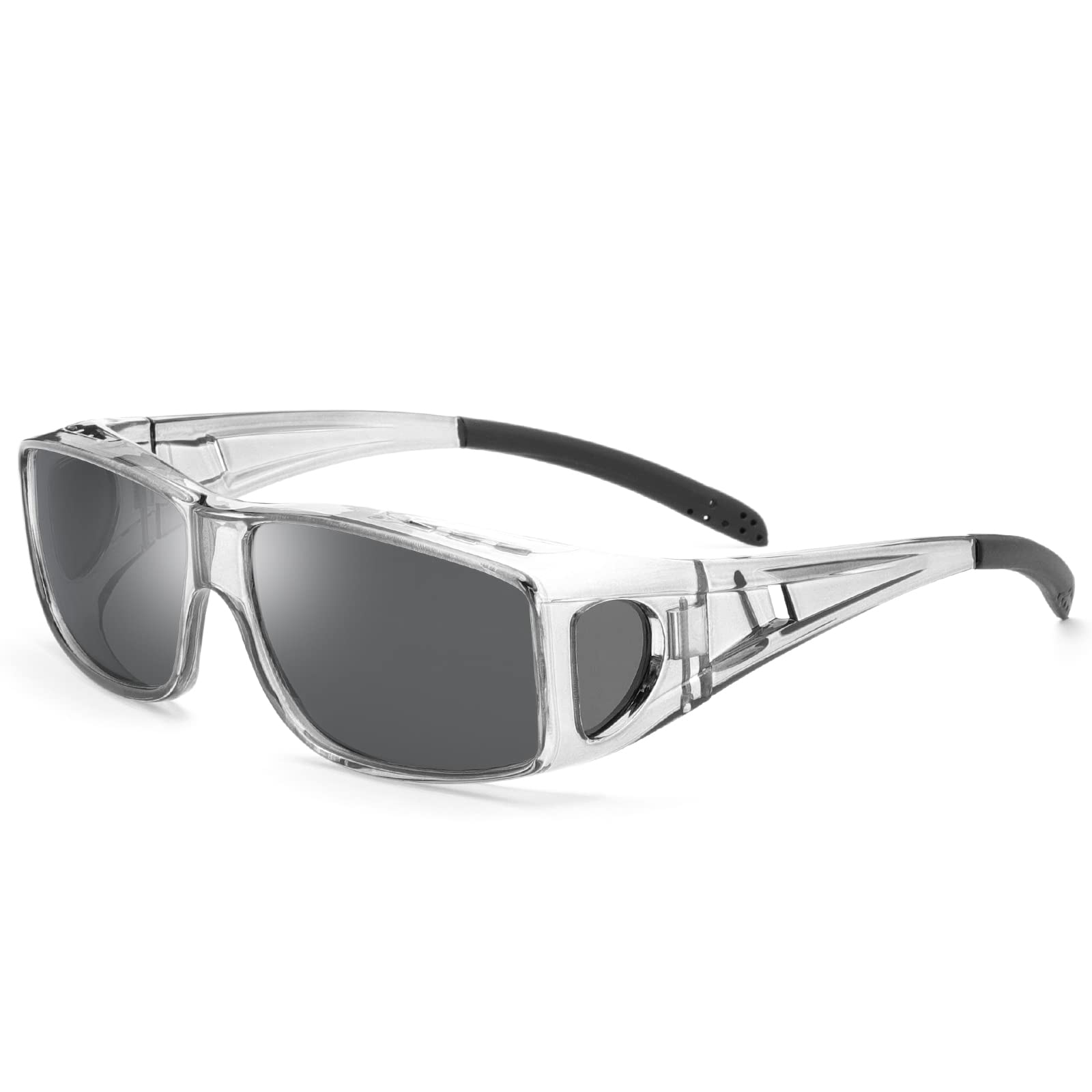 Polarized Wrap Around Sunglasses for Men & Women - 100% UV Protection Fit Over Prescription Glasses - Outdoor Sports, Driving & Daily Wear