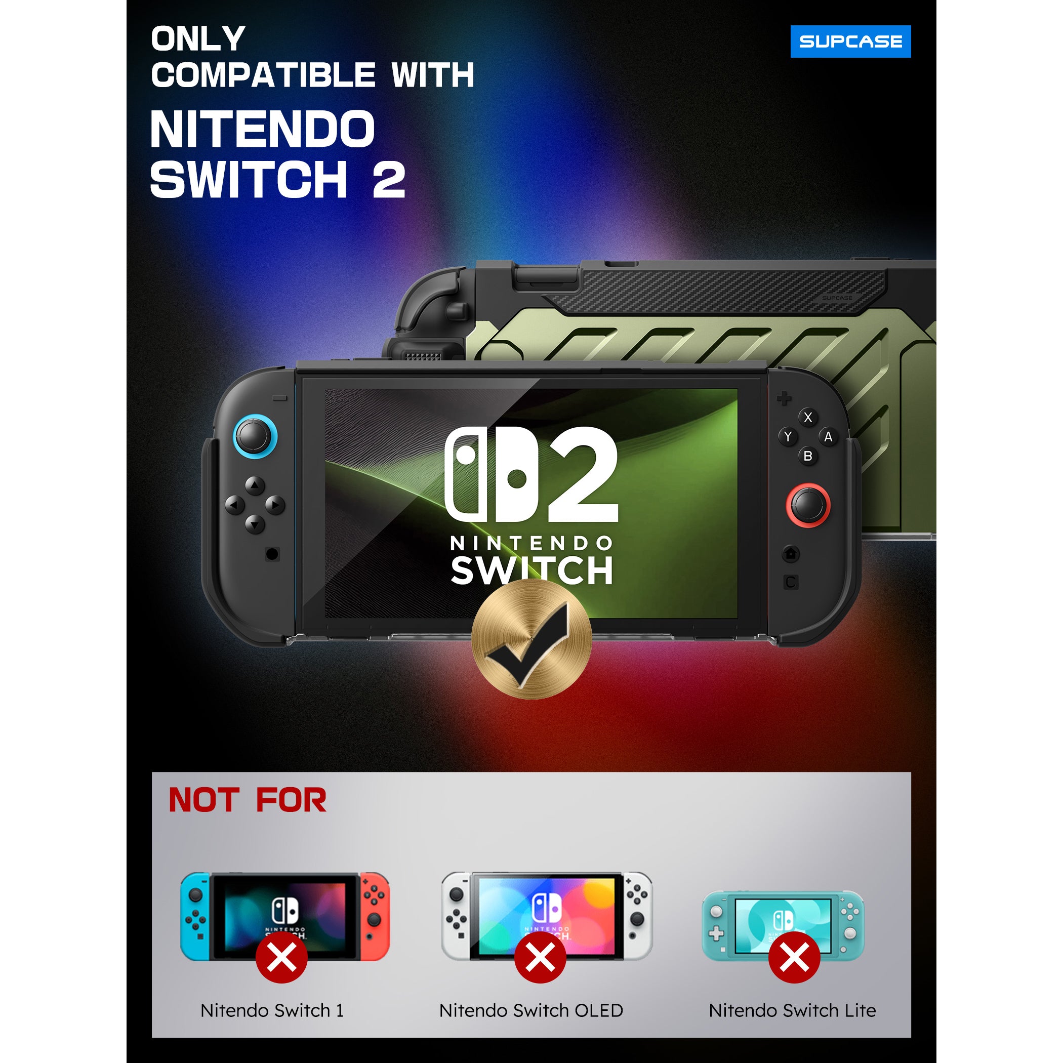 Nintendo Switch 2 Unicorn Beetle PRO Protective Gaming Case - Shockproof Cover for Nintendo Switch 2 Console - Durable Dark Green Hard Shell - Perfect for Travel, Gaming Parties & Outdoor Adventures