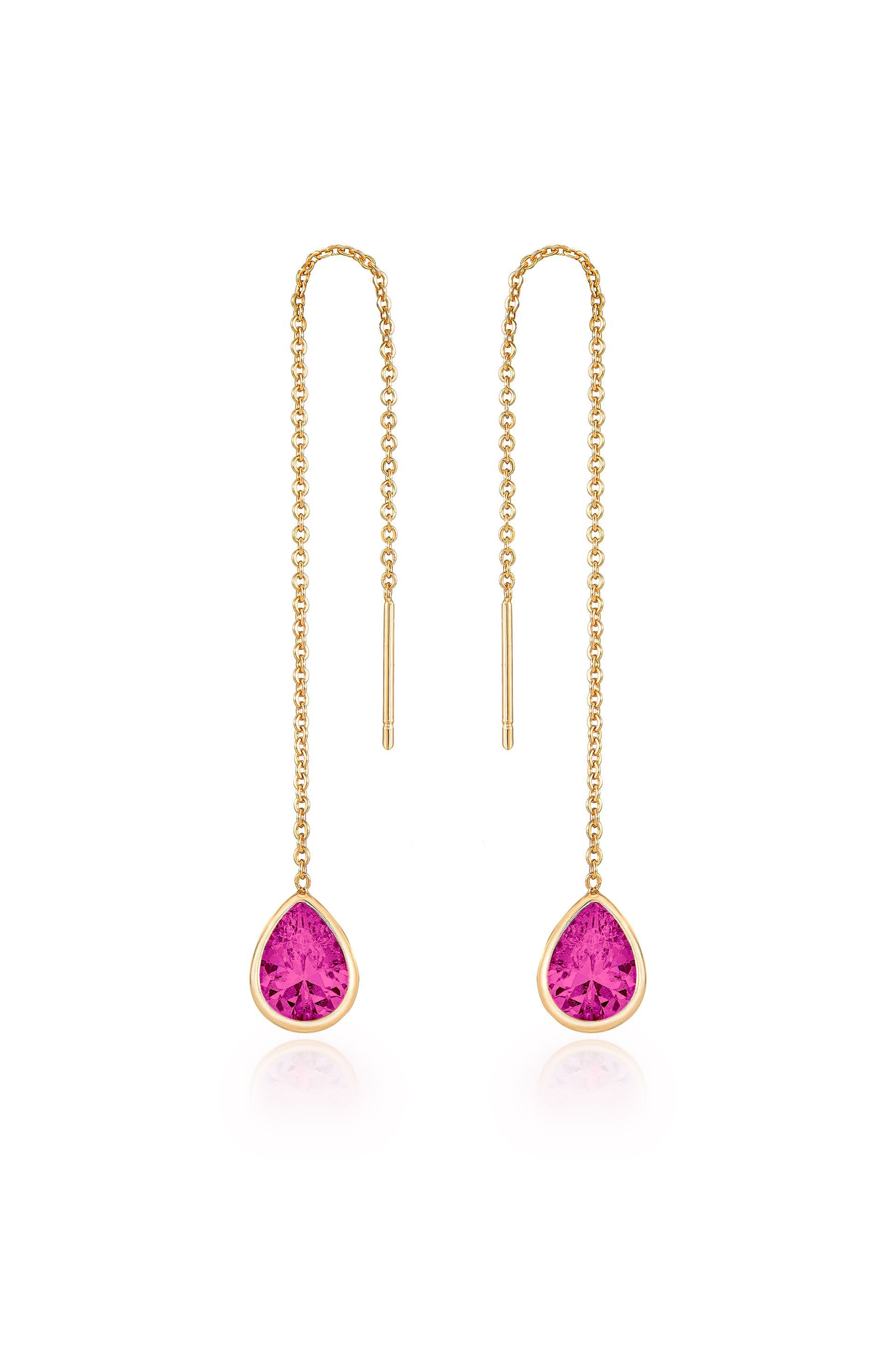 Dainty Chain and Crystal Dangle Earrings for Women - Elegant Minimalist Jewelry for Everyday Wear, Parties & Special Occasions