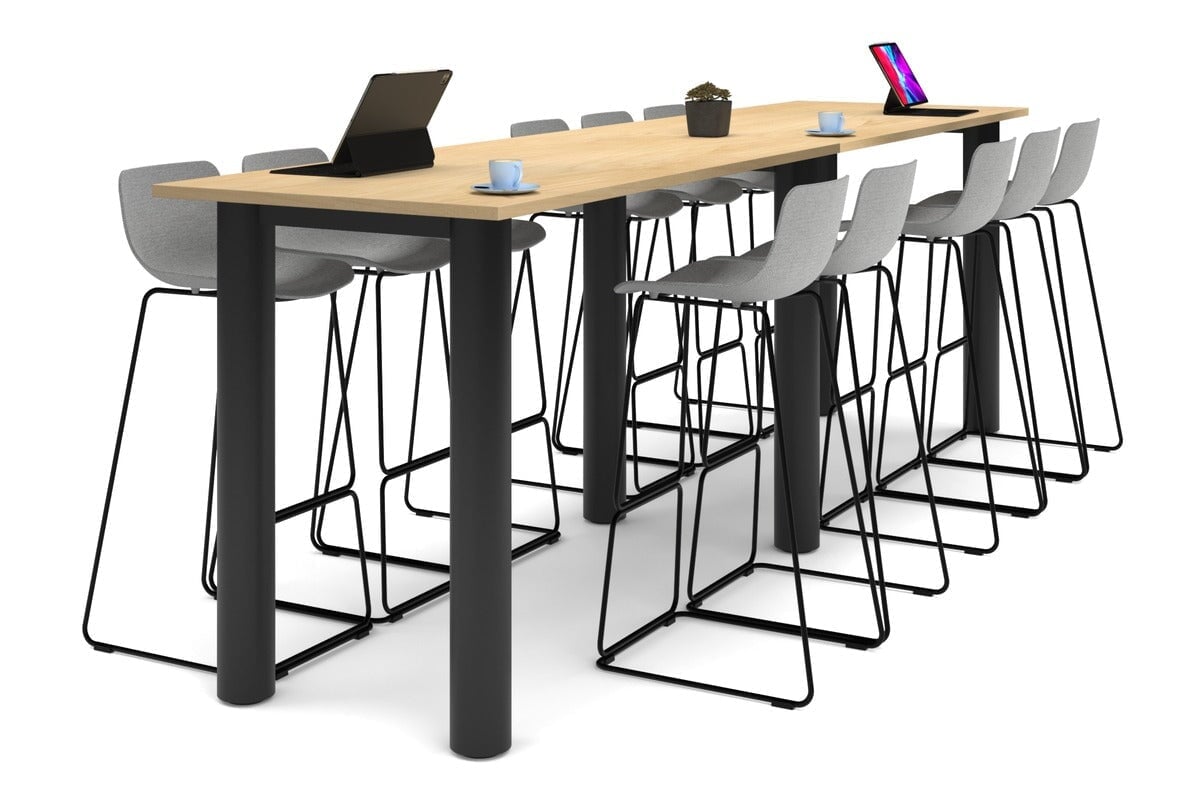 Quadro Cylinder Legs Large Counter Table - 3200L x 800W - Heavy Duty Metal Base for Kitchen Island, Bar, Restaurant & Commercial Use