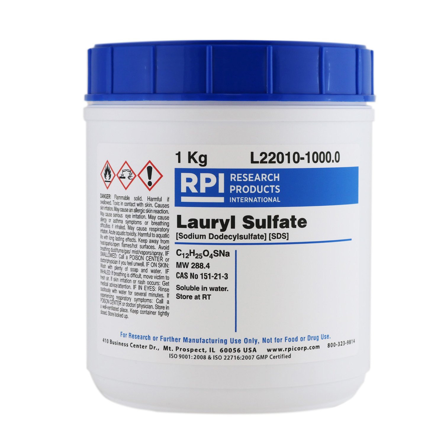 High Purity SDS (Sodium Dodecyl Sulfate) Powder - 1kg | Laboratory-Grade Lauryl Sulfate for Scientific Research, DNA Extraction & Protein Analysis